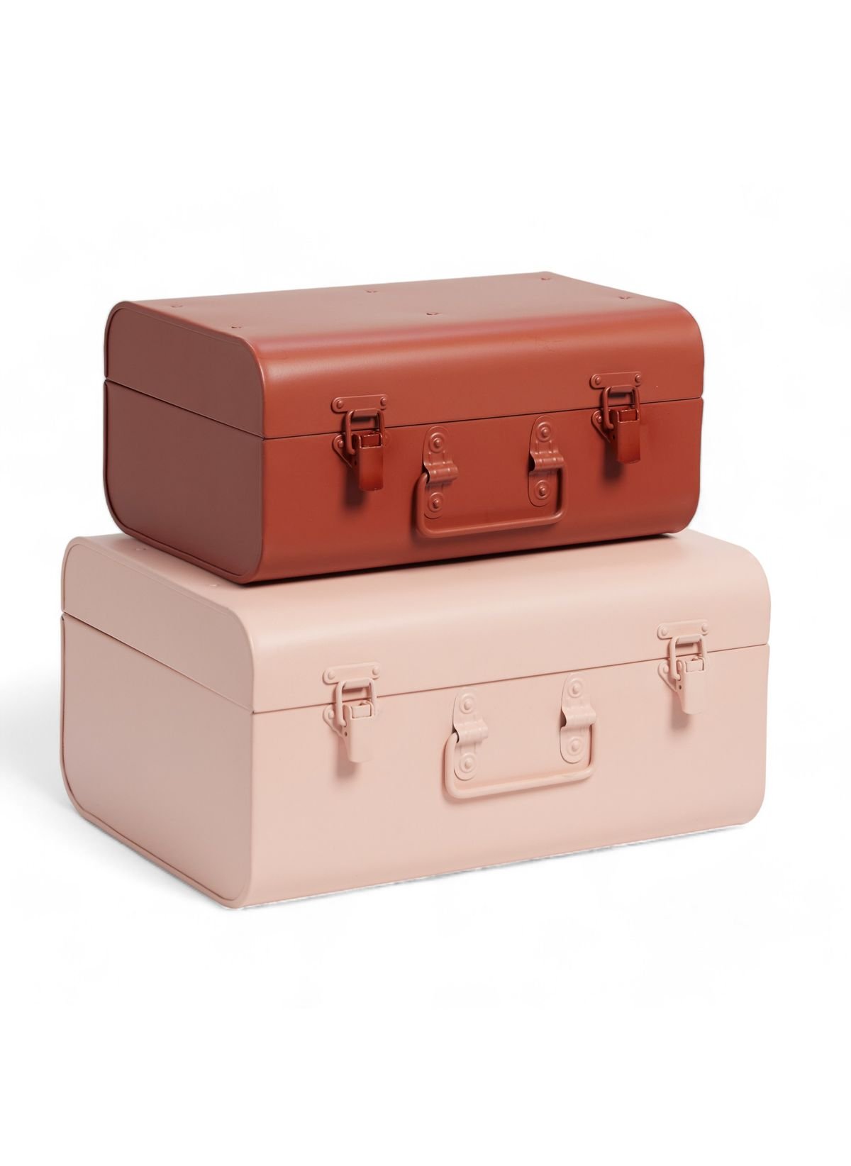 Set of 2 metal storage boxes FACTORY Pink