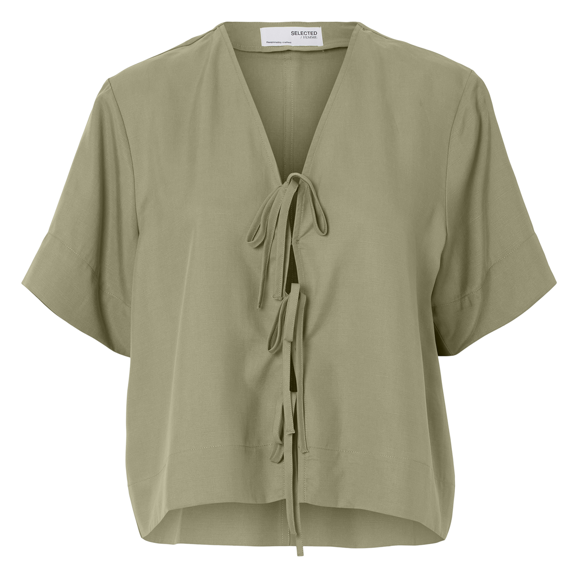 Blouse col V  Gris