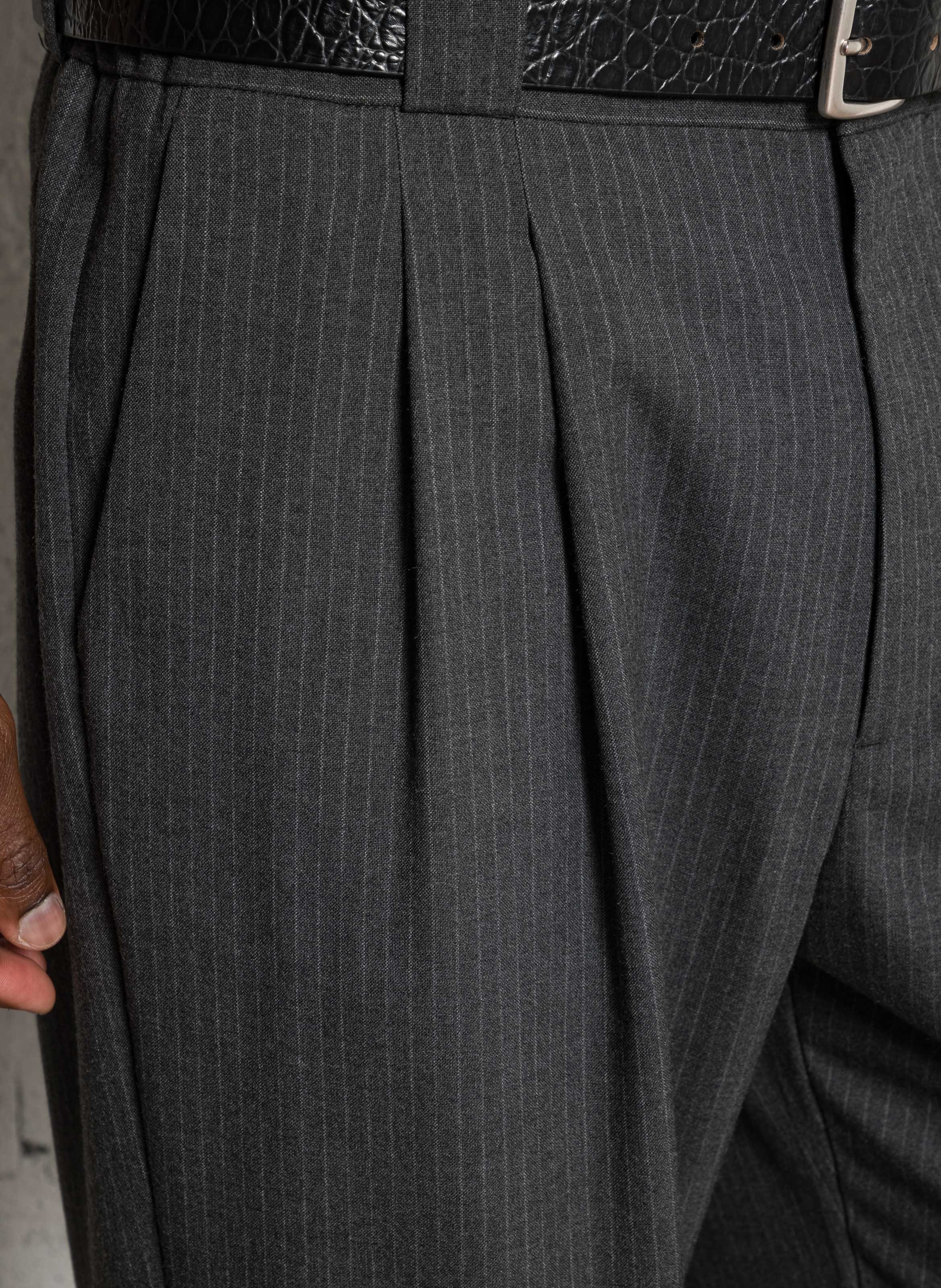 Gestreepte kostuumbroek IKKS Grijs