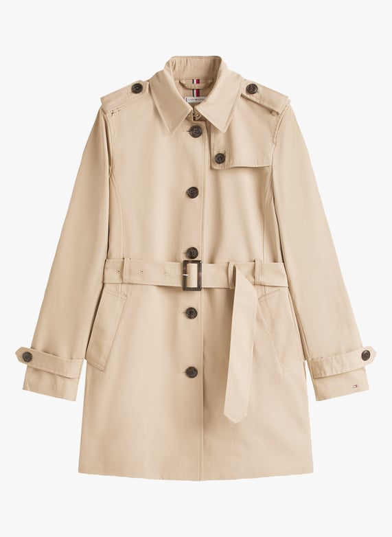 Trench droit en coton bio - Beige