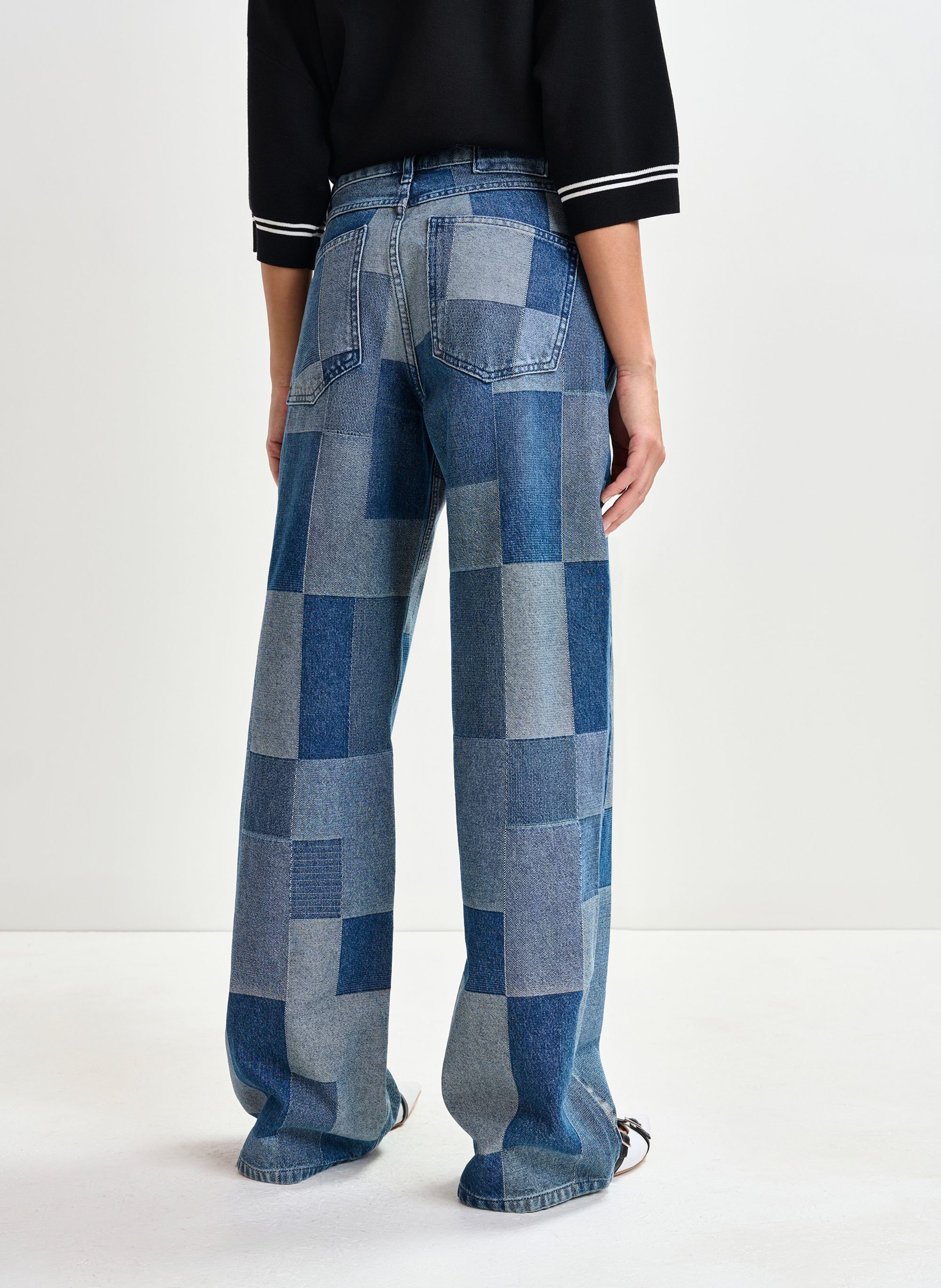Jean large patchwork en coton ESSENTIEL ANTWERP Bleu