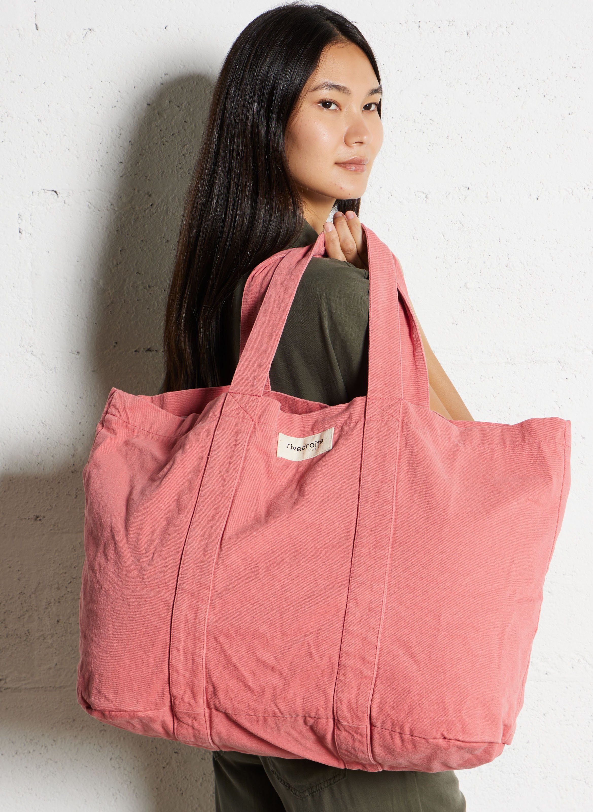 Organic cotton blend shopping bag RIVEDROITE PARIS Pink