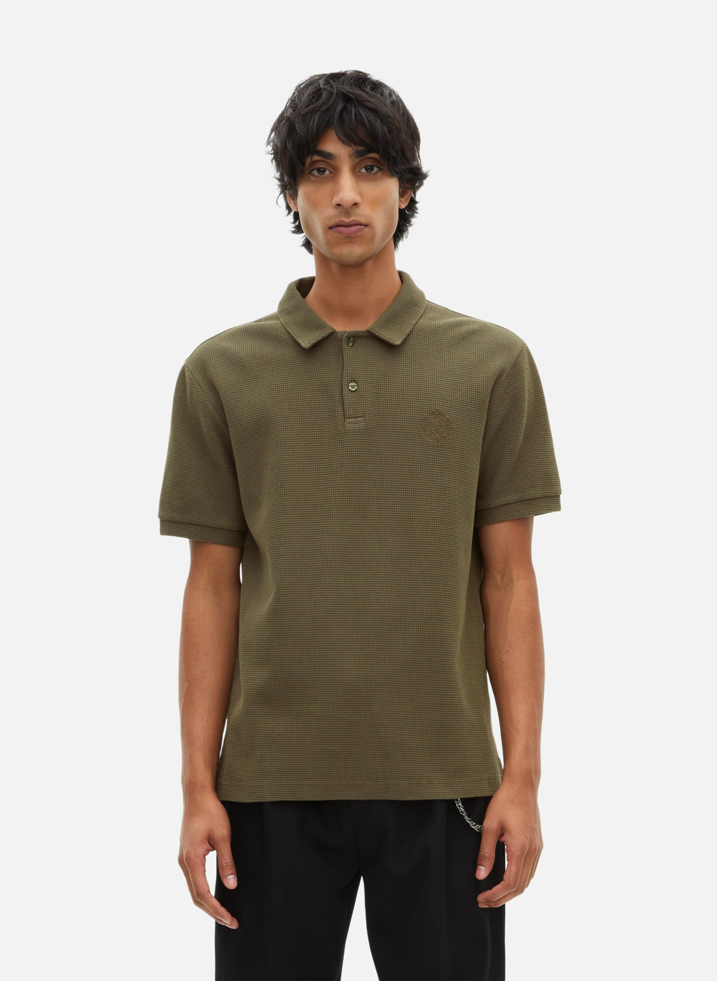 Honeycomb Polo Shirt with Crest THE KOOPLES Green