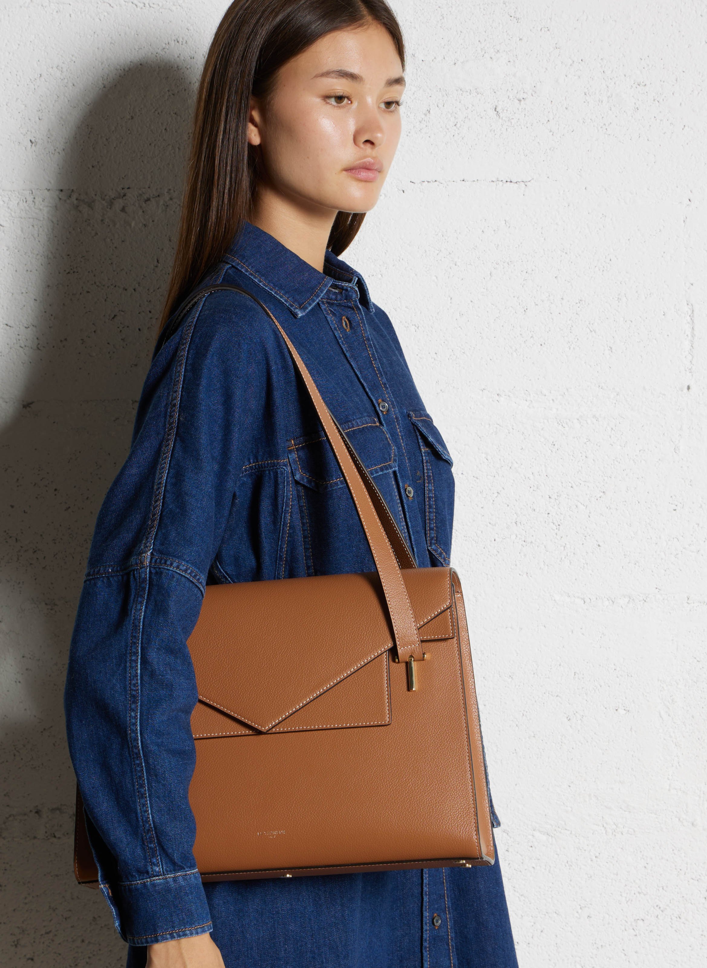 Porte-documents en cuir LE TANNEUR Marron