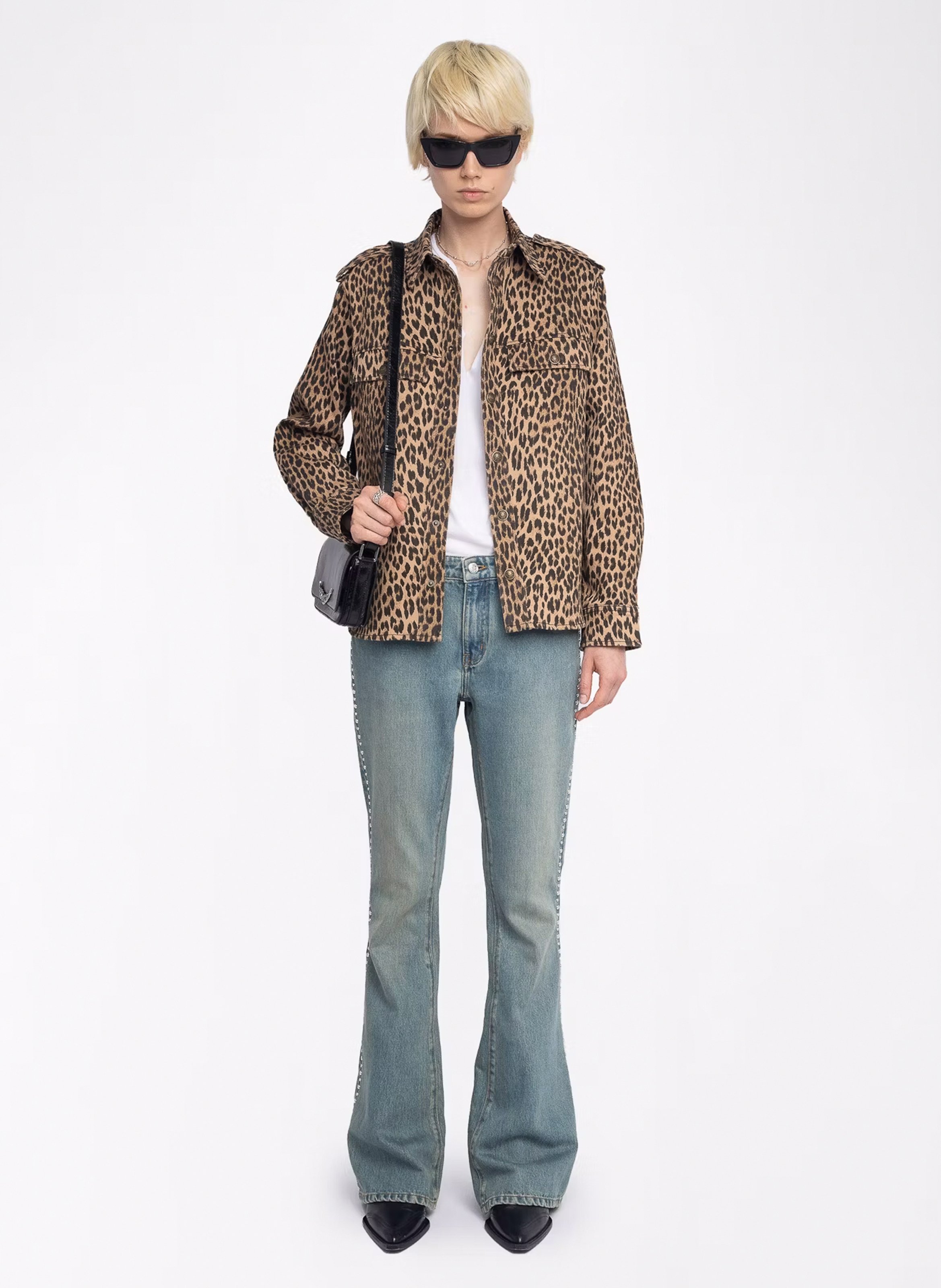 Chemise col classique léopard ZADIG&VOLTAIRE Marron