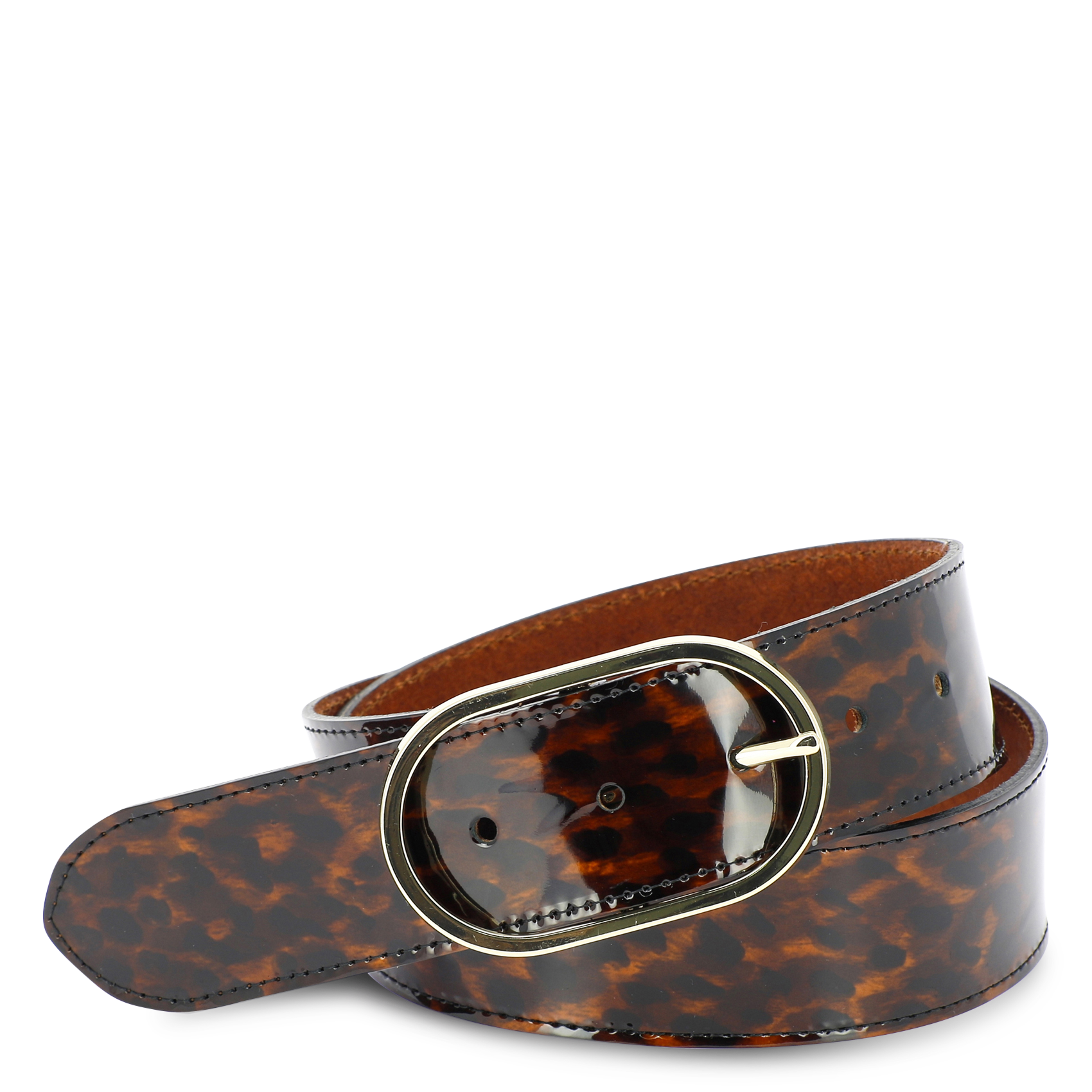 Leopardenmuster Gürtel HERBERT FRERE SOEUR Braun