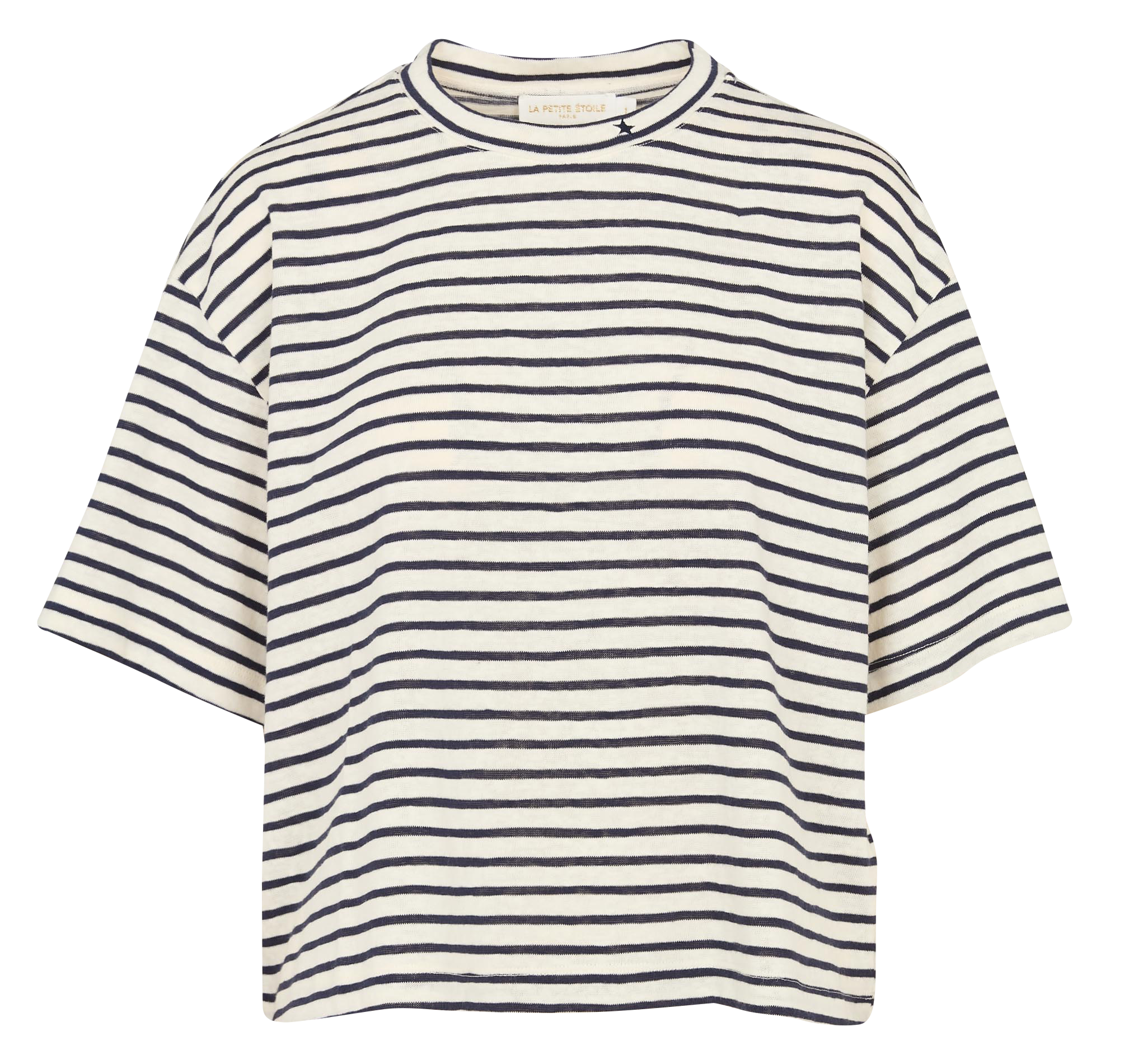 Gestreiftes Rundhals-T-Shirt LA PETITE ETOILE Beige