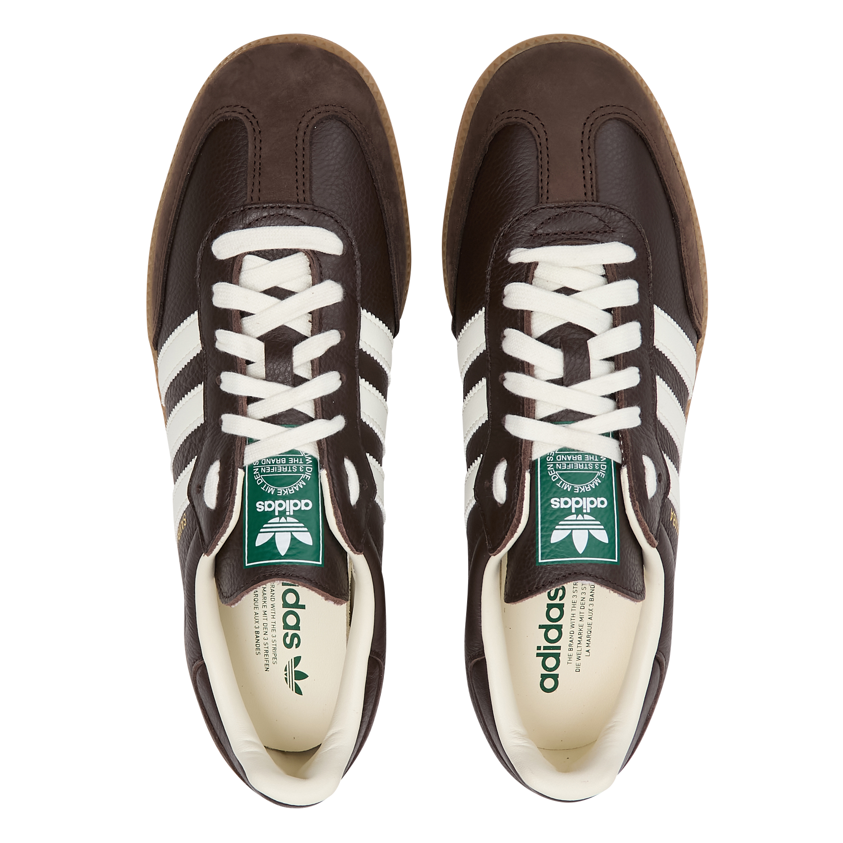 Baskets basses en cuir ADIDAS Marron