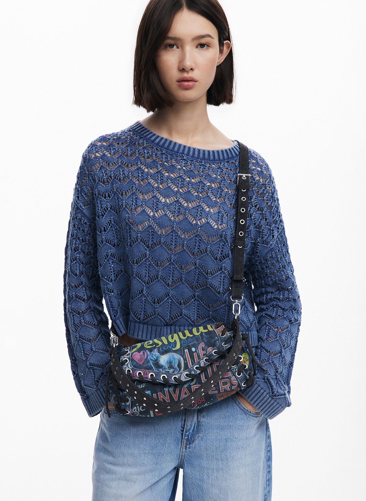 Sac bandoulière baguette graffiti DESIGUAL Multicolore