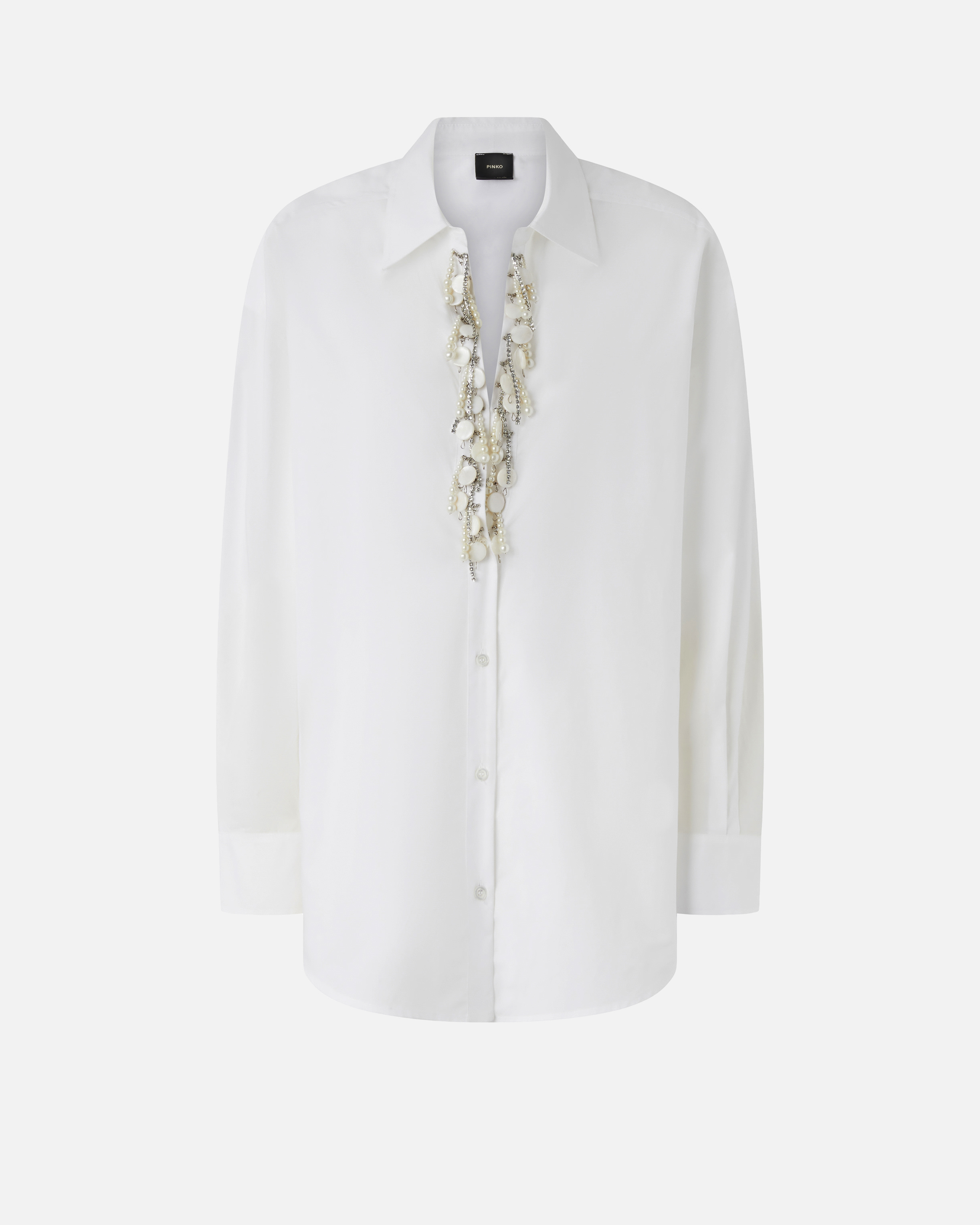 Shirt with jewel embellishments PINKO White