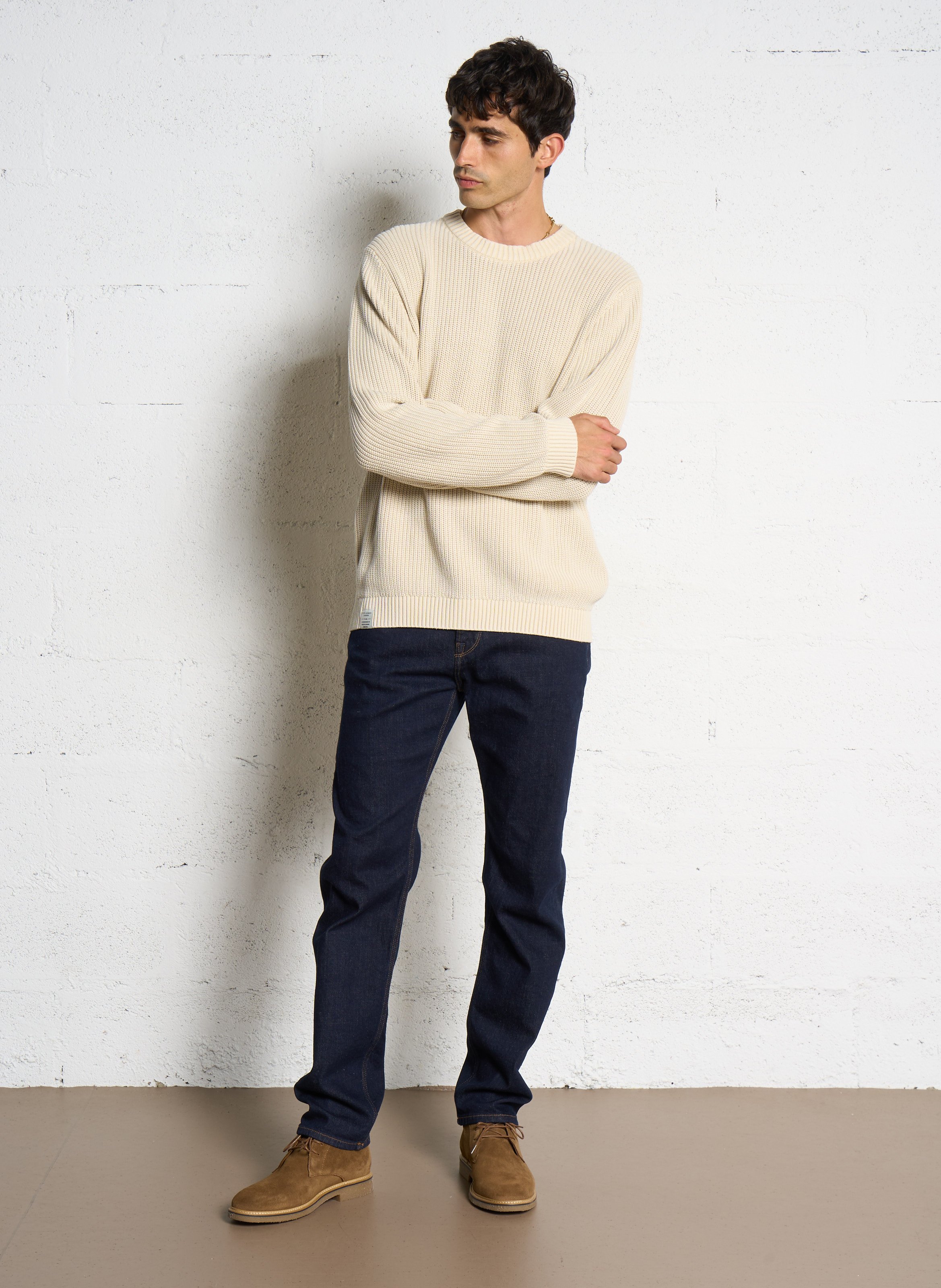 Raw straight leg jeans with stitching PEPE JEANS Blue