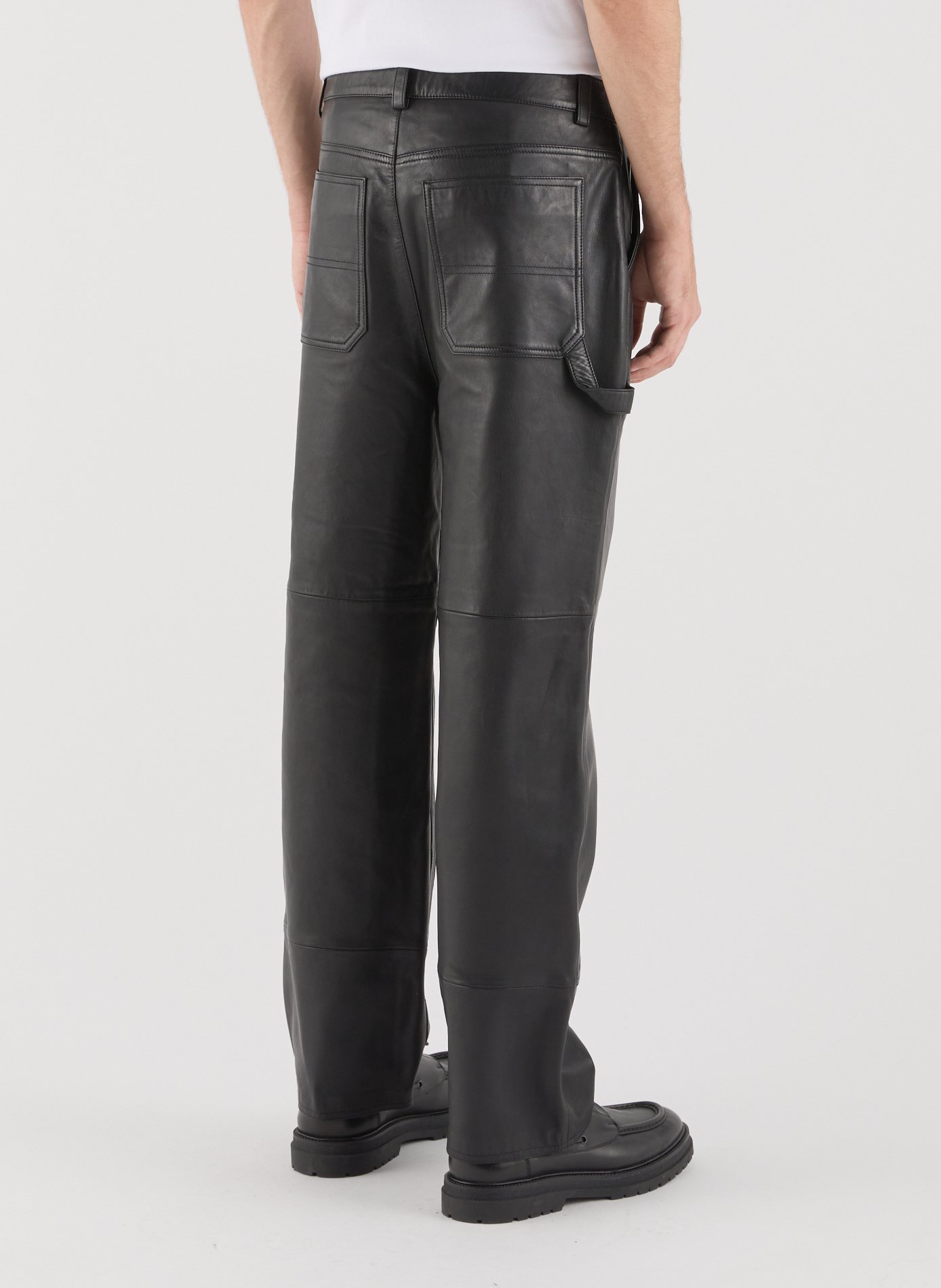 Straight leather pants SAISON 1865 Black