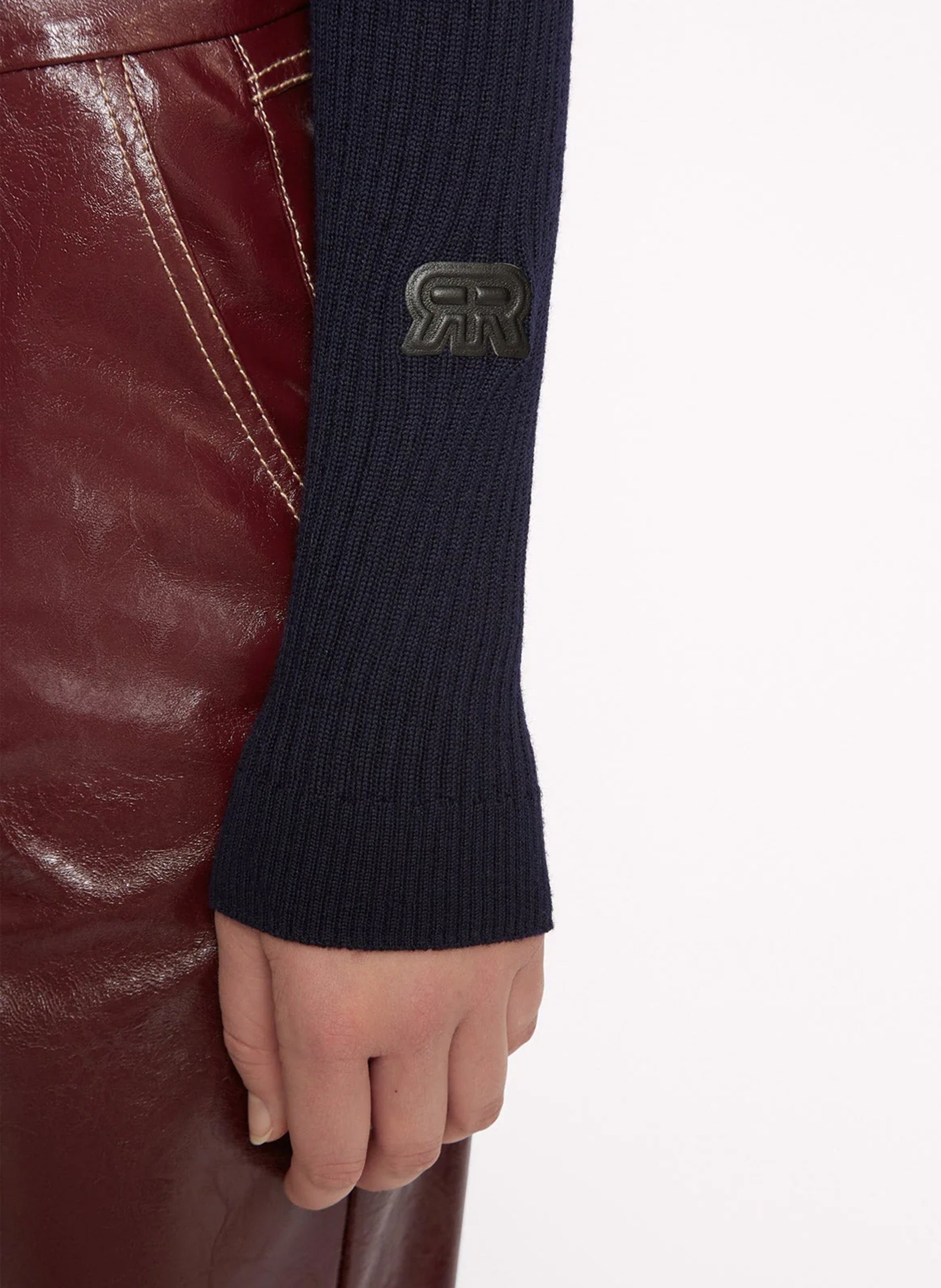 Pull col montant en laine ROSEANNA Bleu