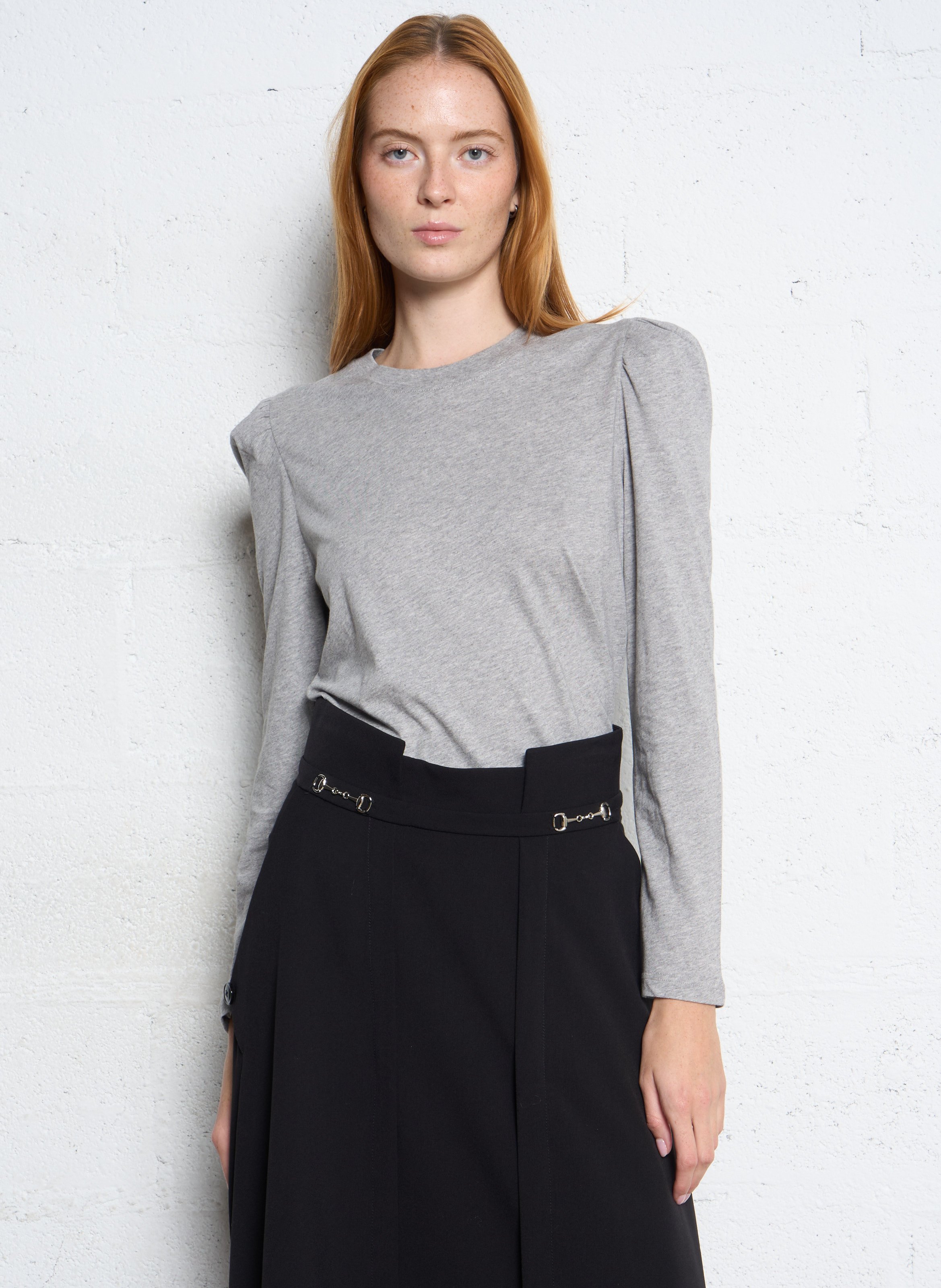 Gerade geschnittenes Rundhals-T-Shirt aus Baumwolle BERENICE