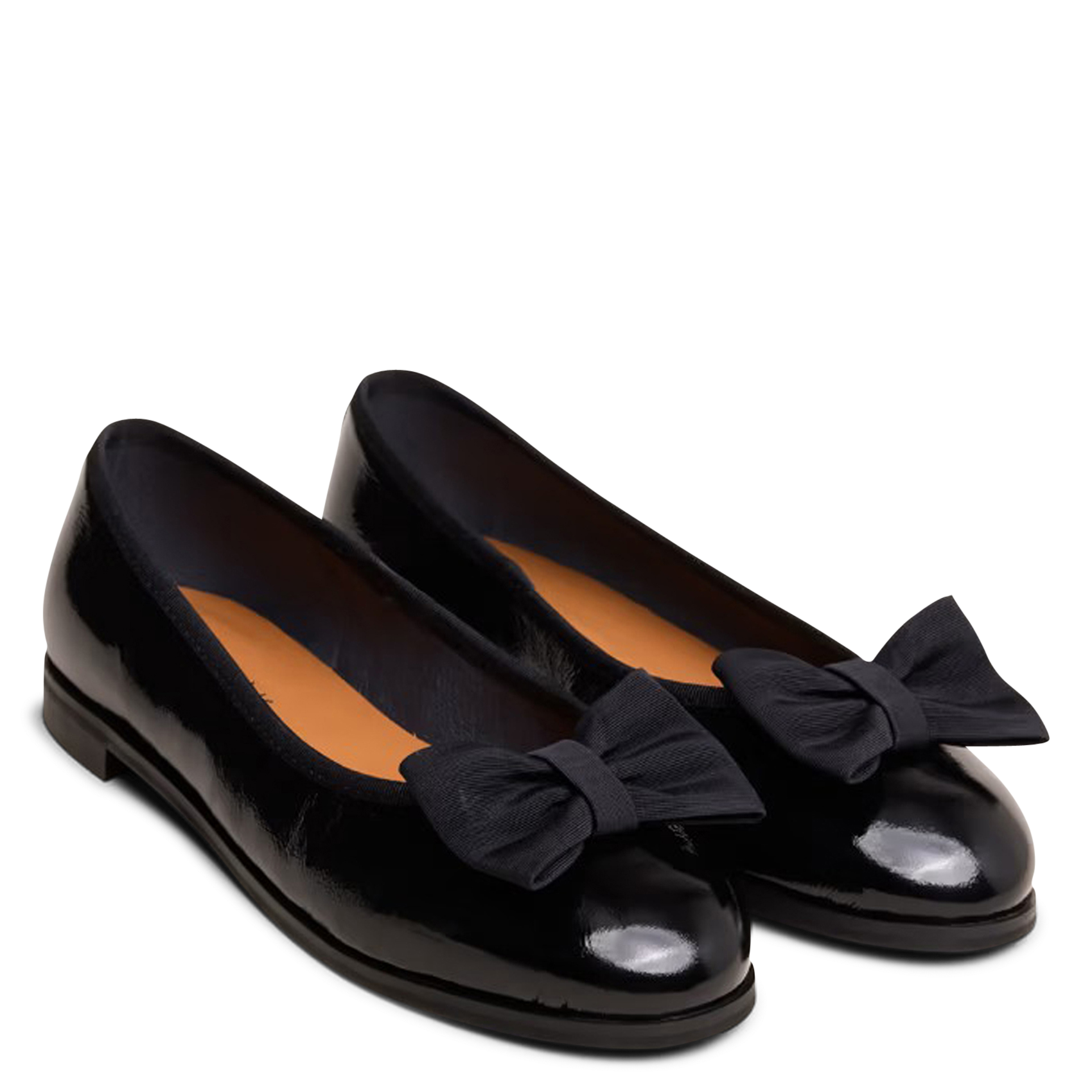 Ballerines à noeuds en cuir vernis plissé JONAK Noir