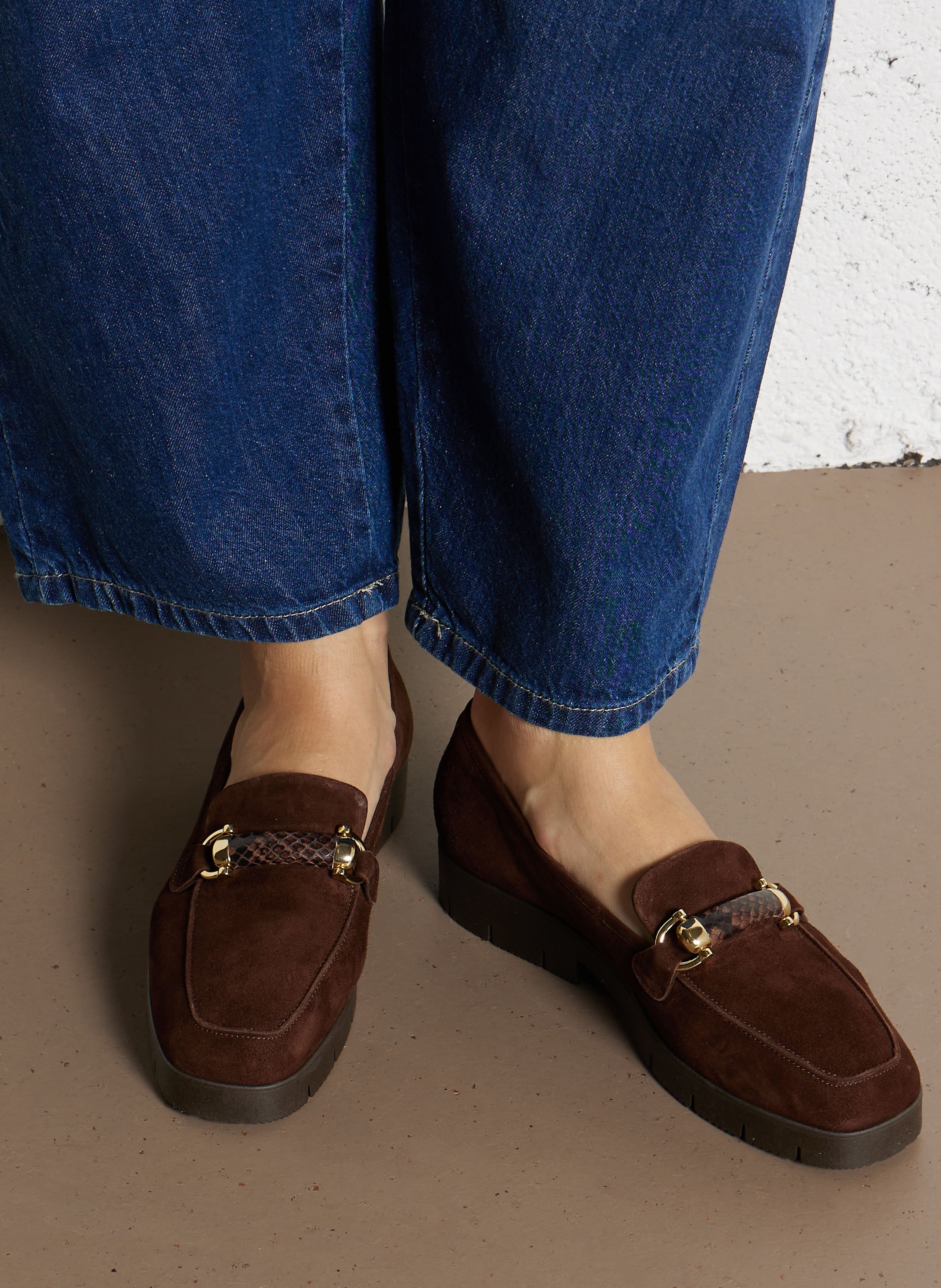 Leren loafers REQINS Bruin