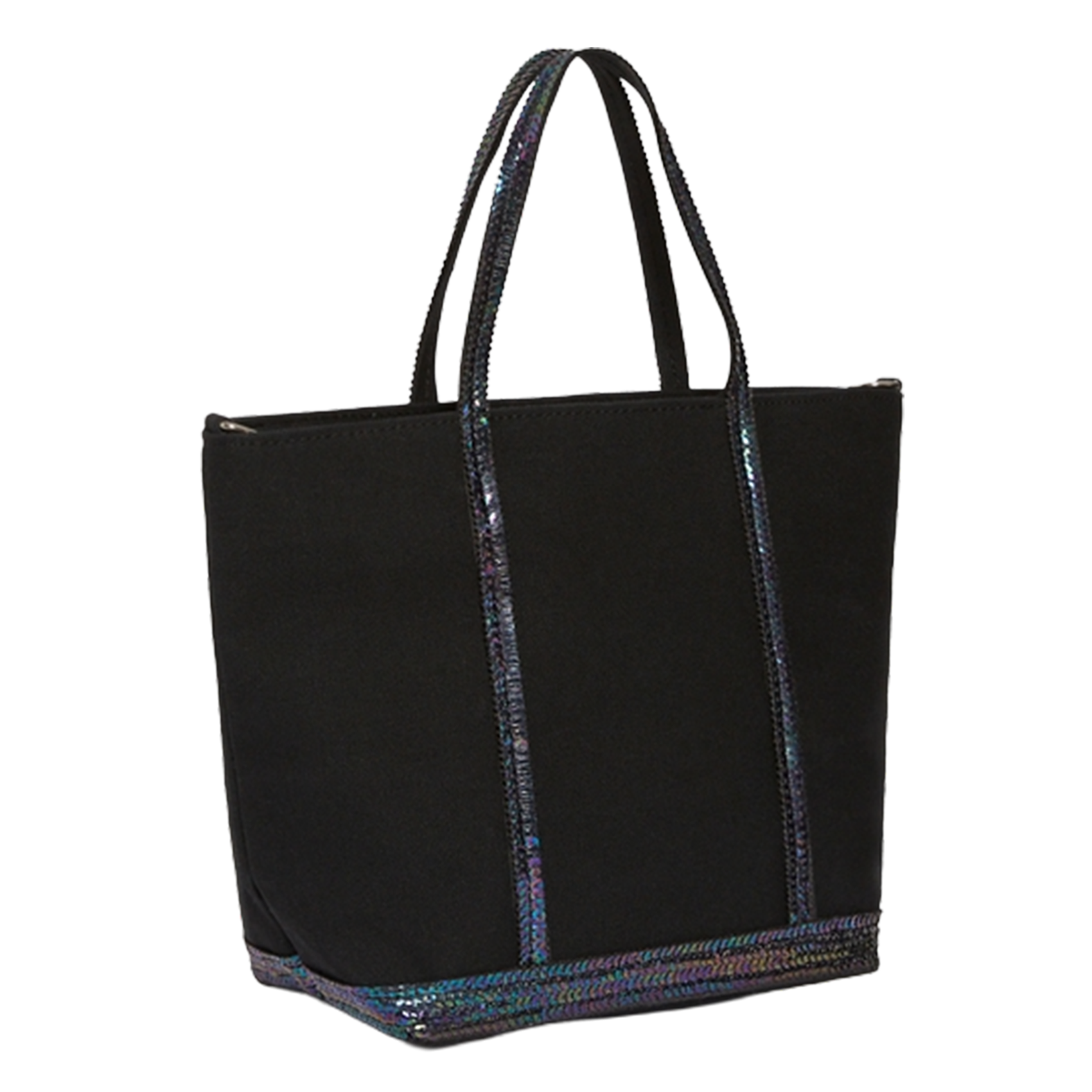Mini cotton tote bag with sequins VANESSA BRUNO Black