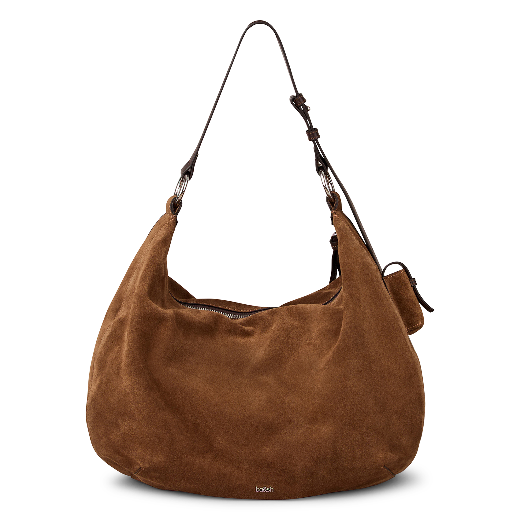 Buideltas van getextureerd leer met veters BA&SH Bruin