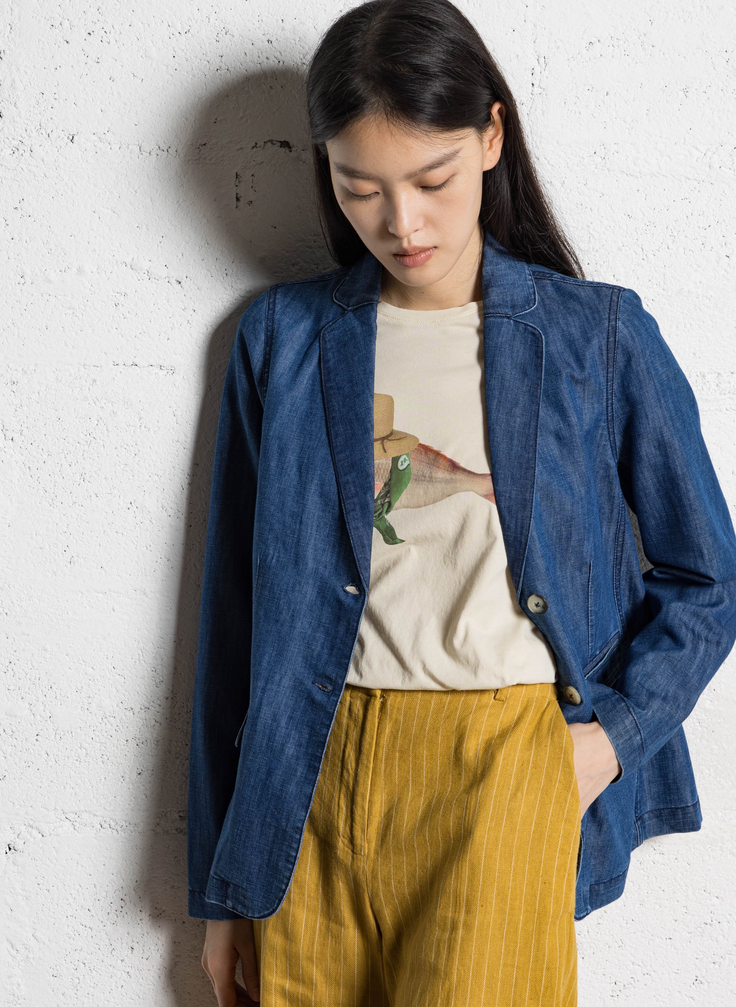 Veste tailleur en coton mélangé NICE THINGS Bleu