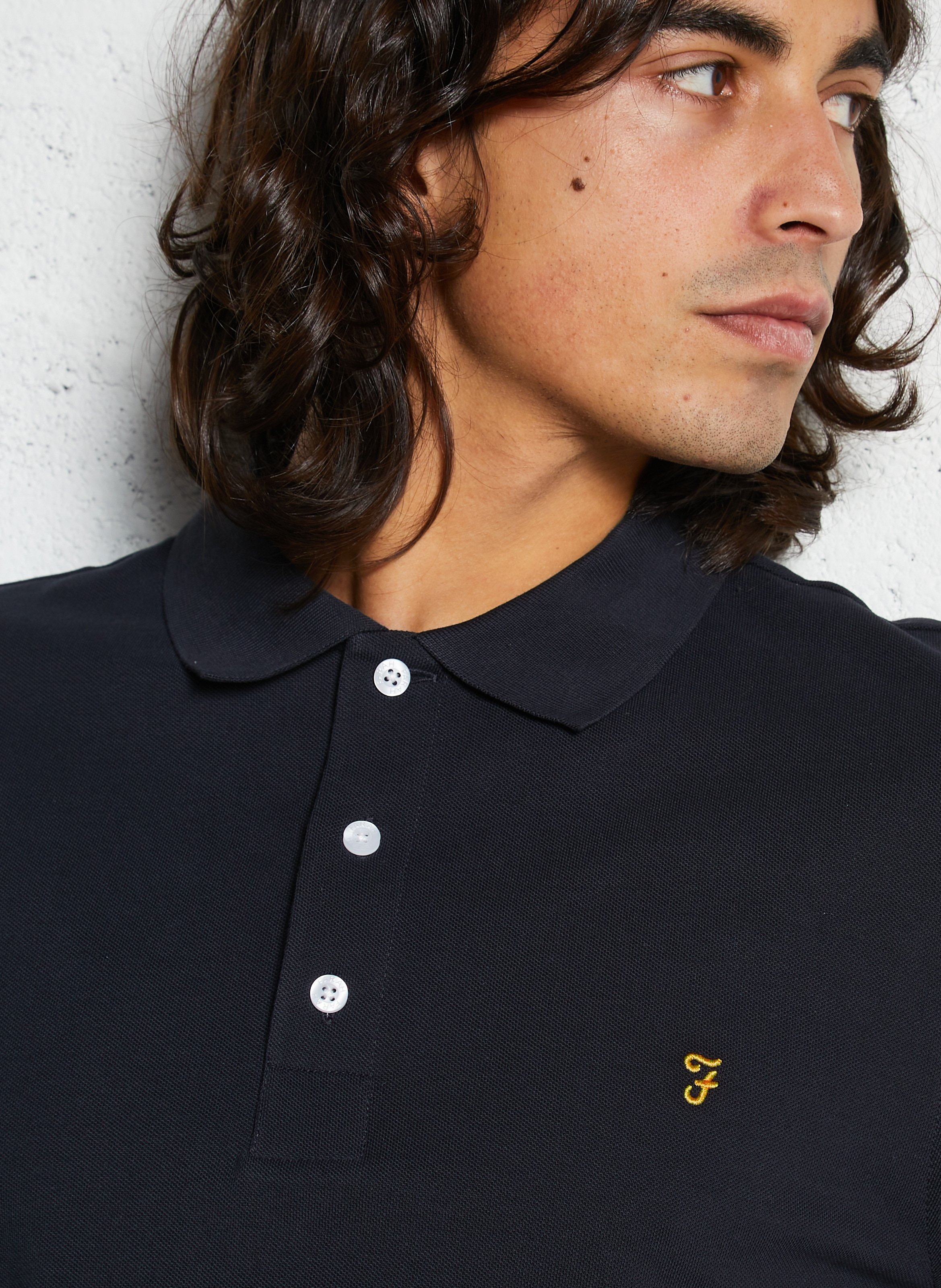 Polo regular-fit en coton bio FARAH Bleu
