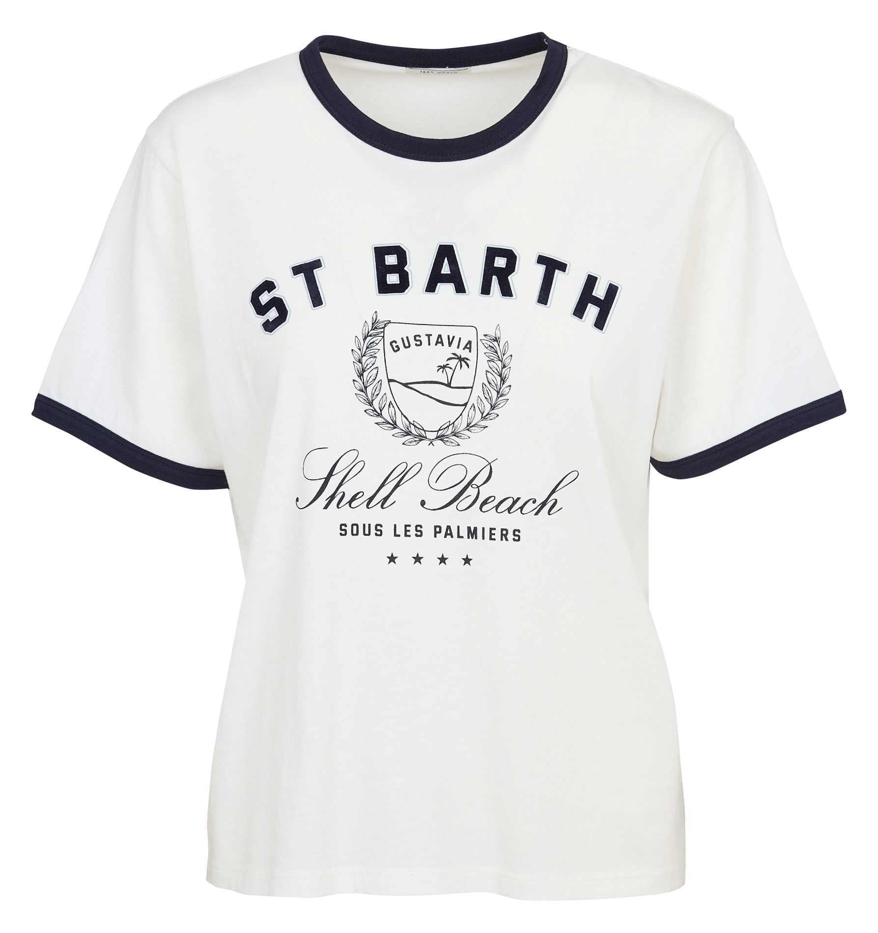 Tee-shirt droit col rond en coton IKKS Blanc