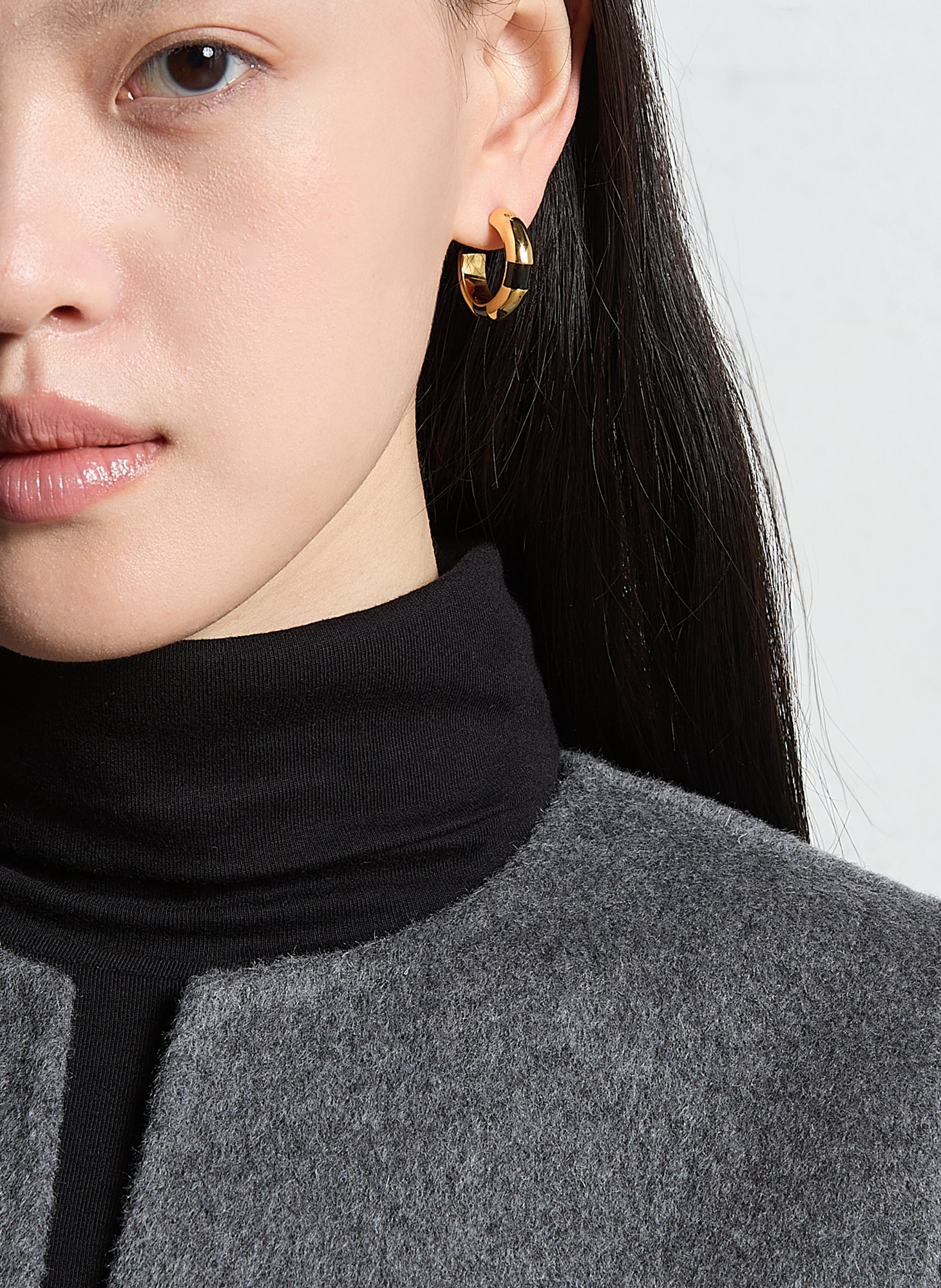 Open creole earrings FEEKA Black