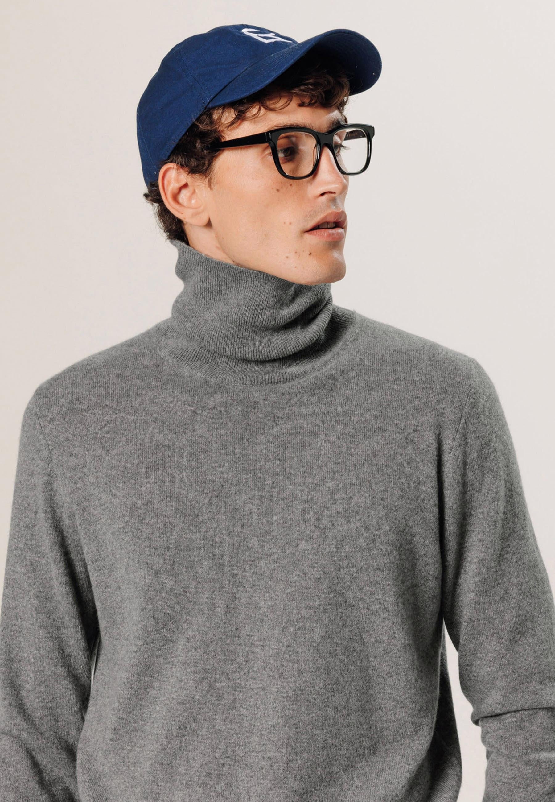 Pull col roulé en cachemire RODIER Gris