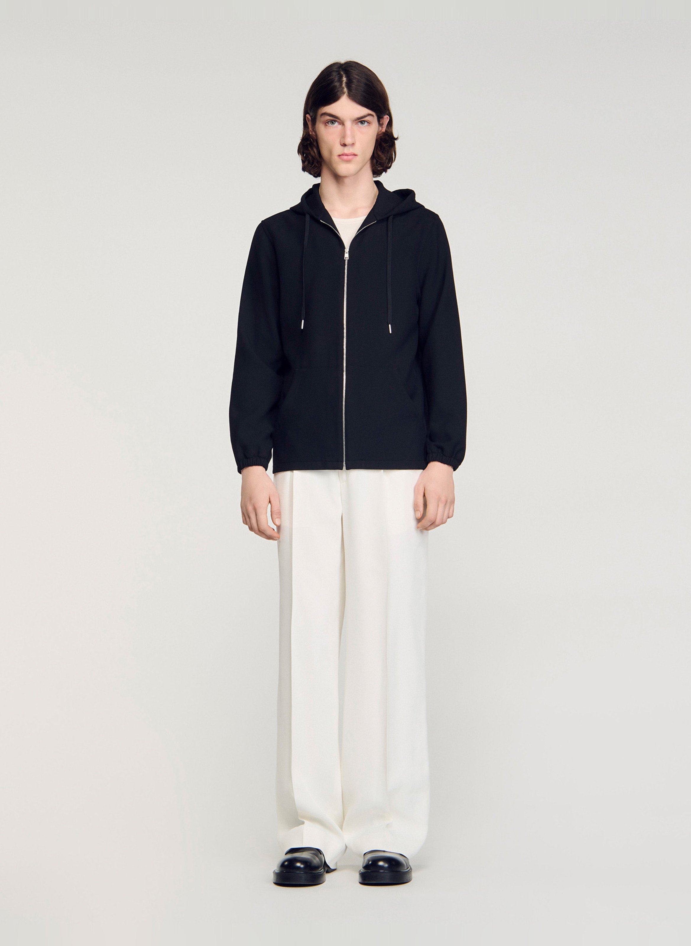 Sweay droit à capuche SANDRO Noir