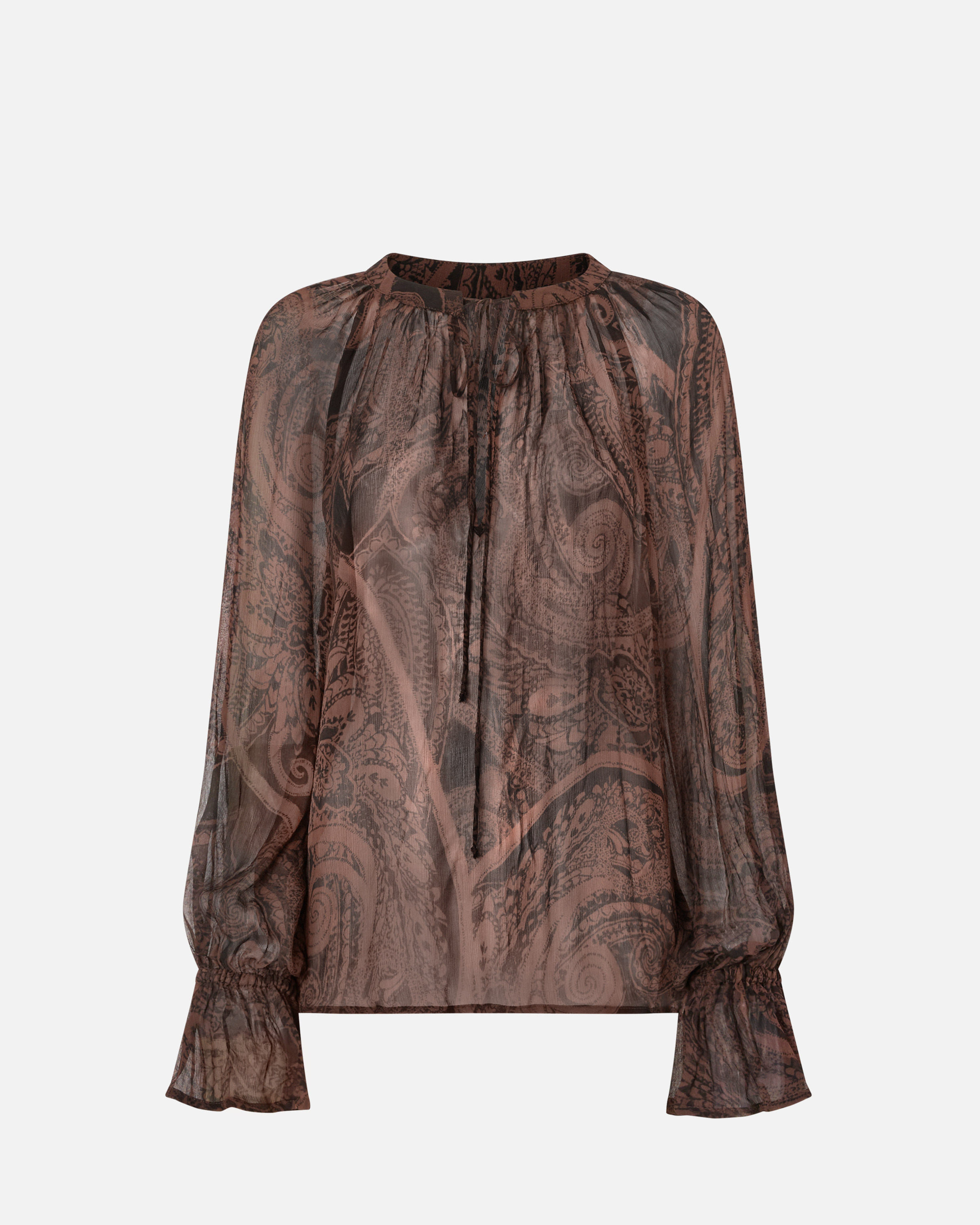 Cashmere print blouse PINKO Brown