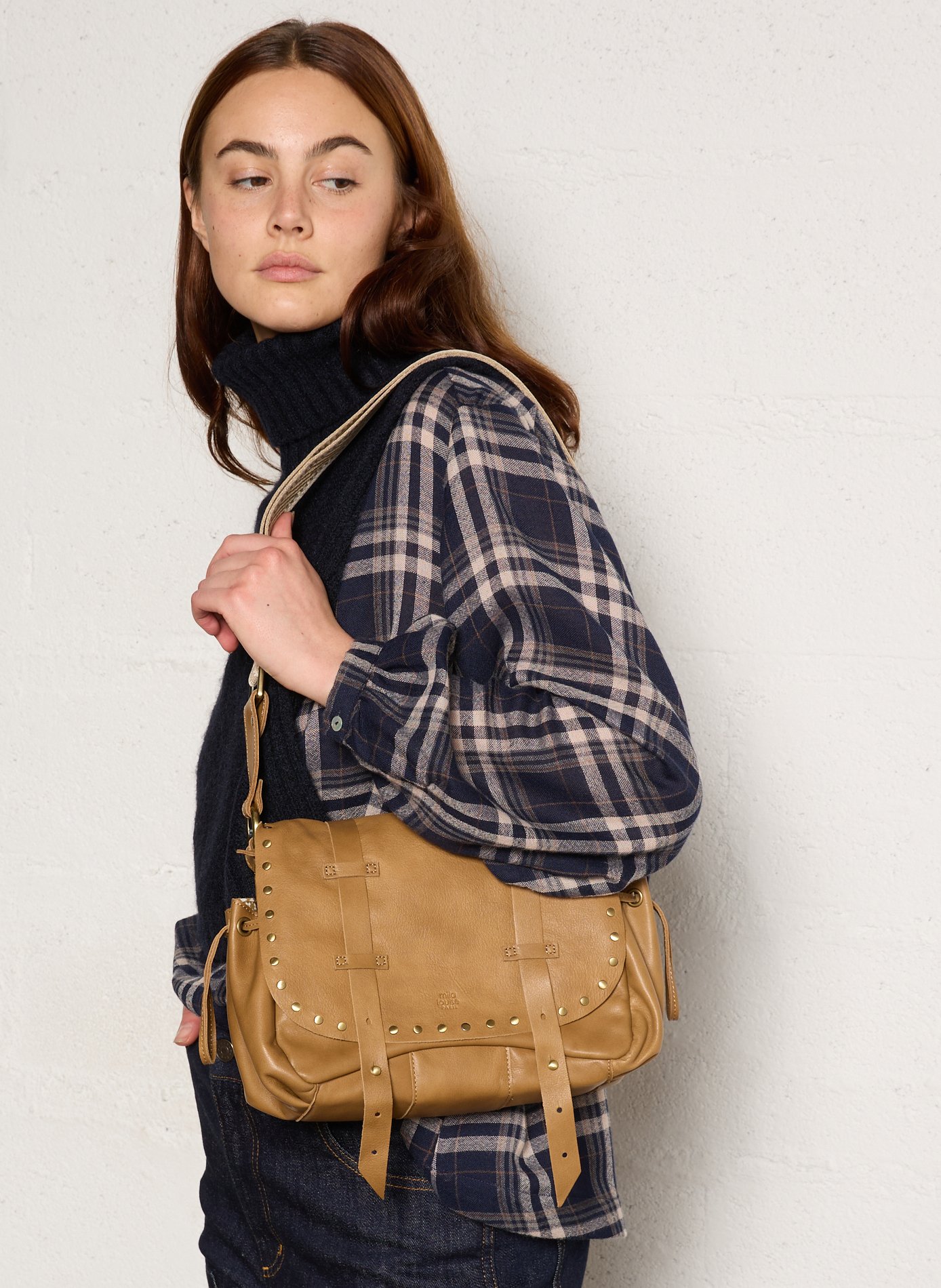 Dori leather shoulder bag MILA LOUISE Brown