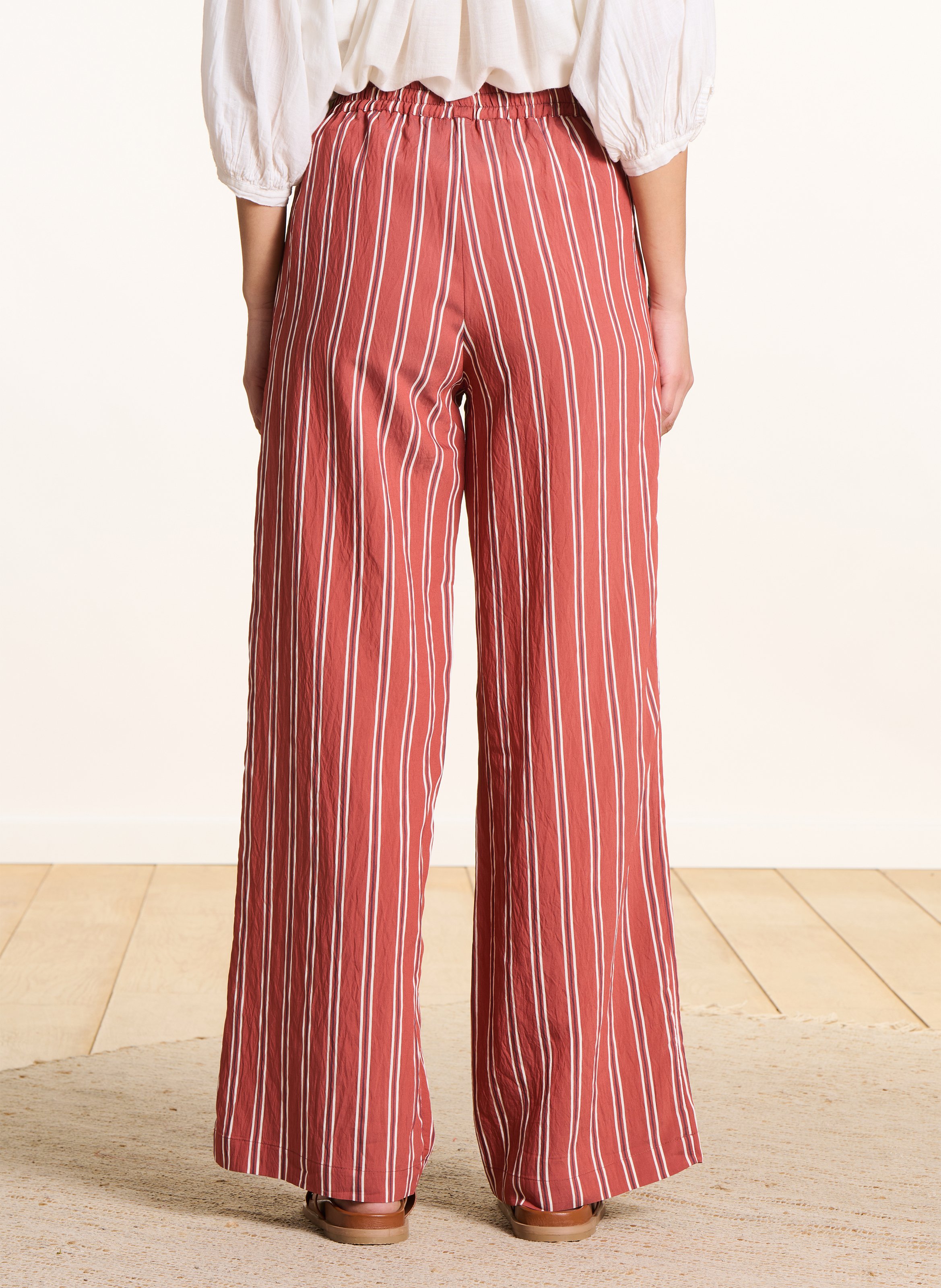 Pantalon large à rayures LA FEE MARABOUTEE Rouge