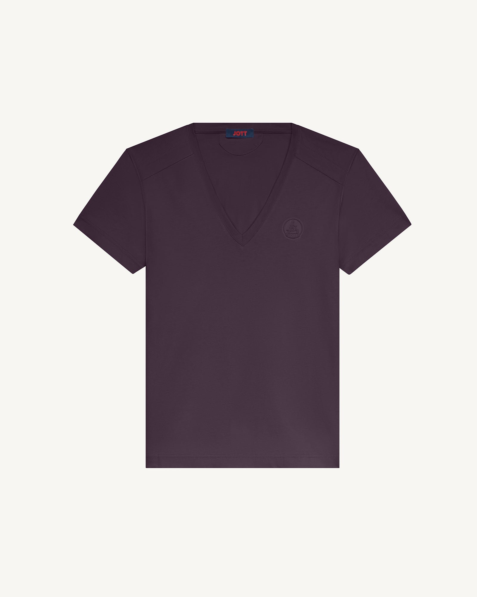 Solid V-neck cotton t-shirt Sofia JOTT Pink