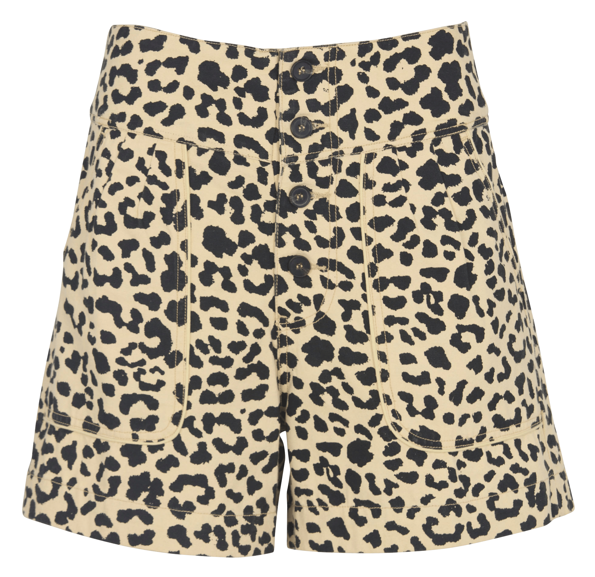 Kurze High-Waist-Hose aus Baumwolle LEON & HARPER Braun