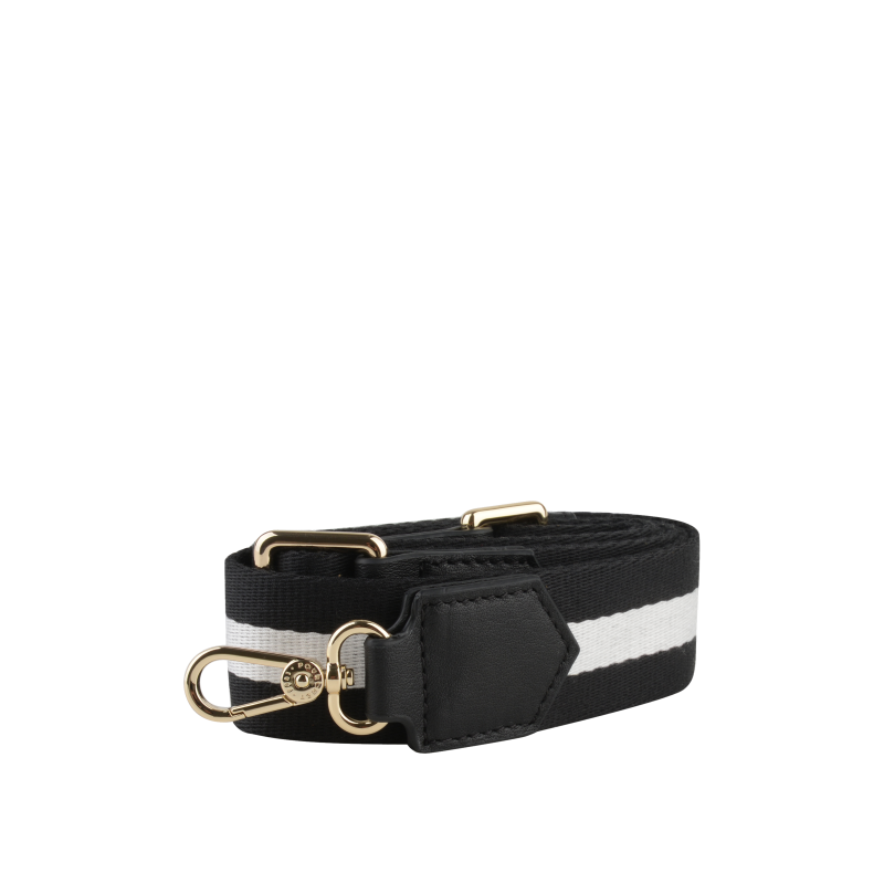 Cotton shoulder strap trimmed with leather POURCHET