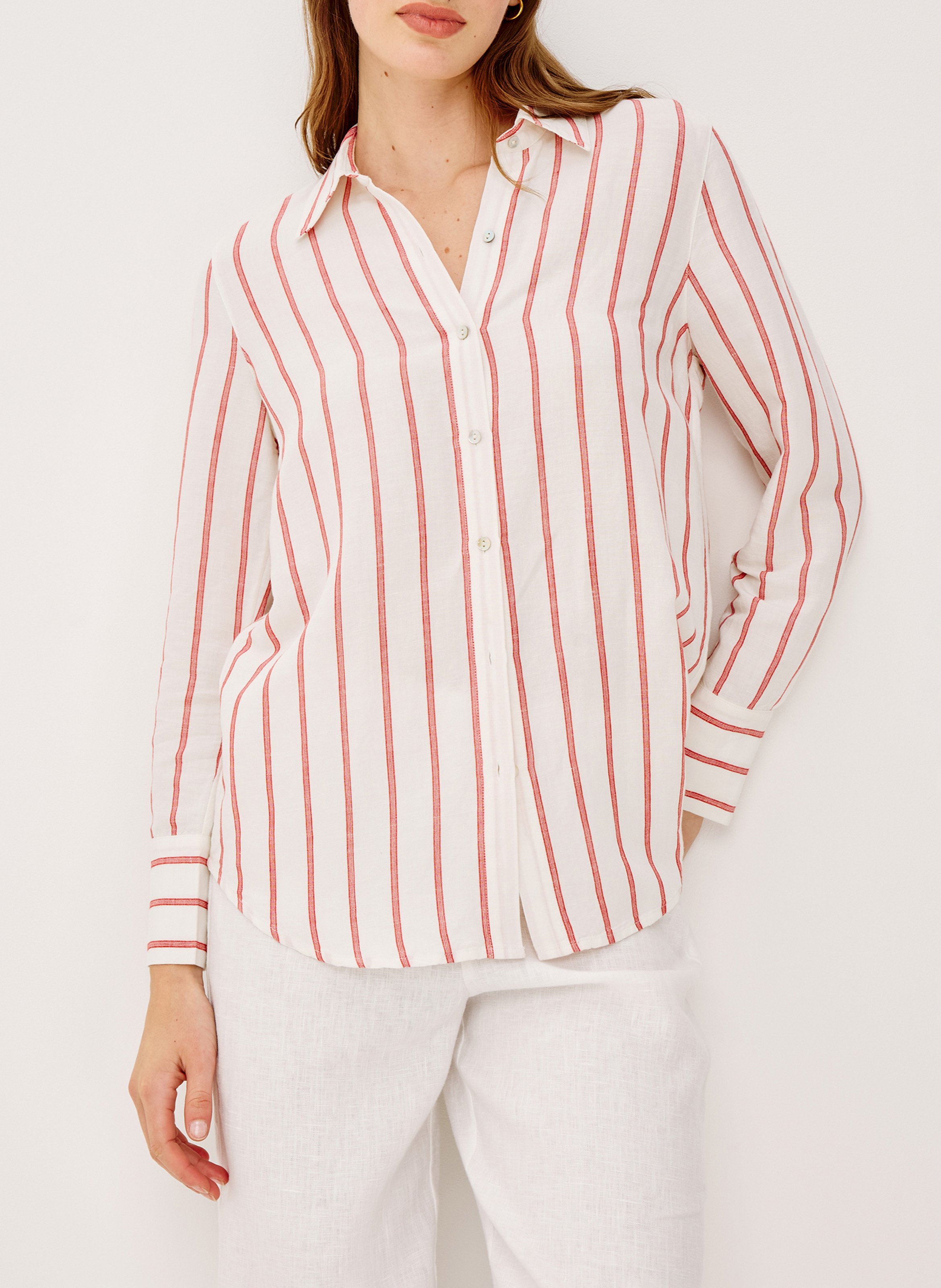 Chemise droite en lin mélangé RAILS Multicolore