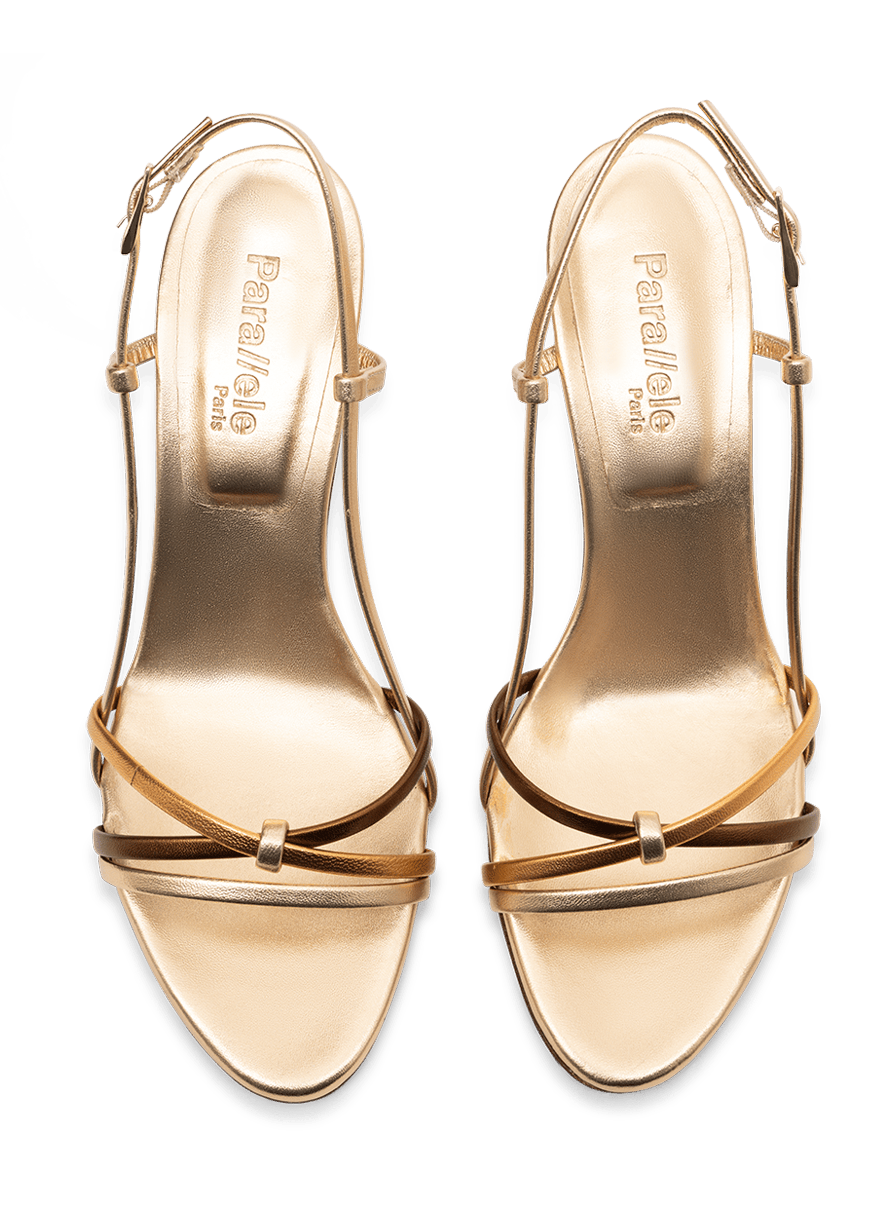 Nappa leather gold sandals PARALLELE PARIS Brown