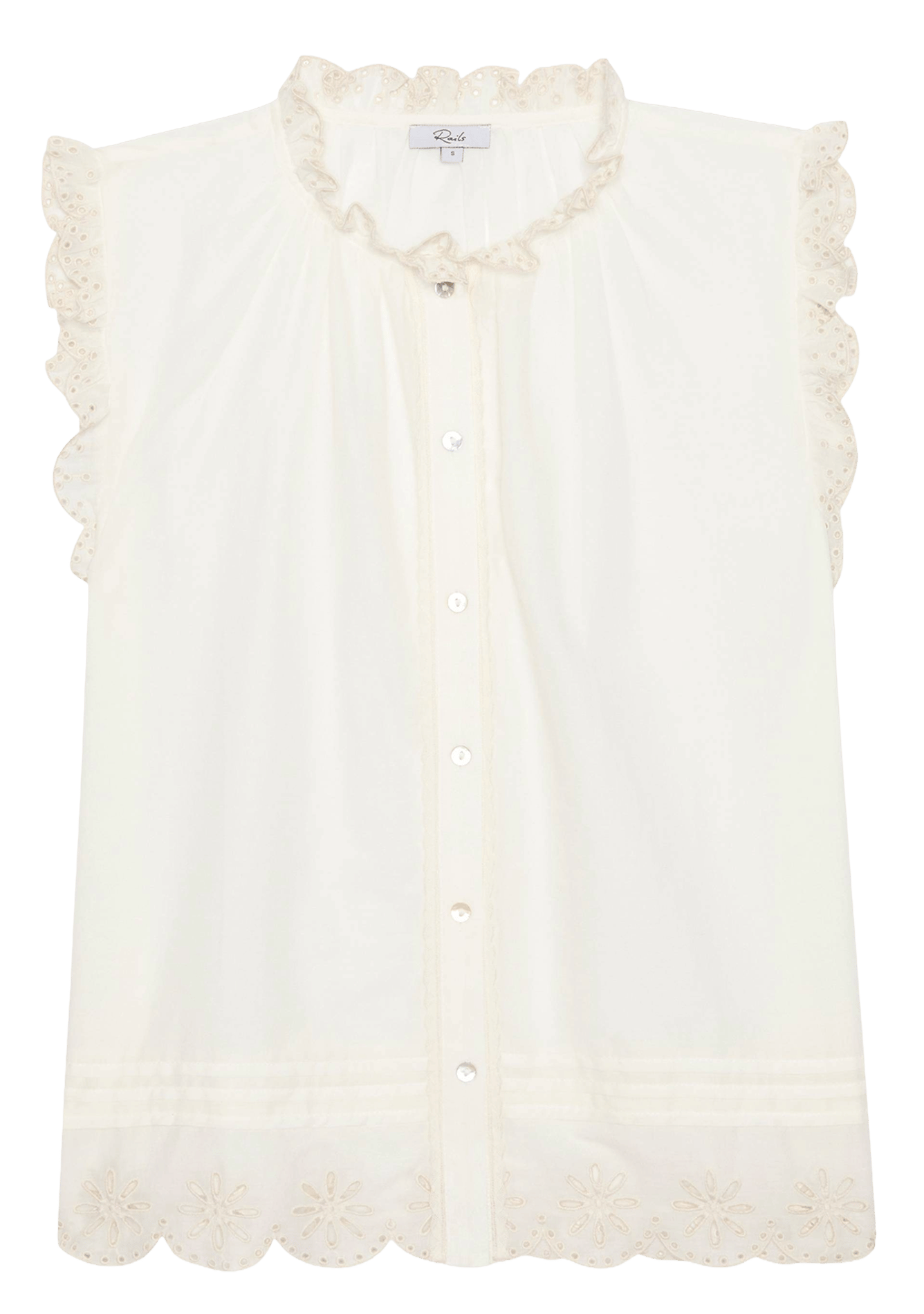 Round-neck cotton shirt RAILS White
