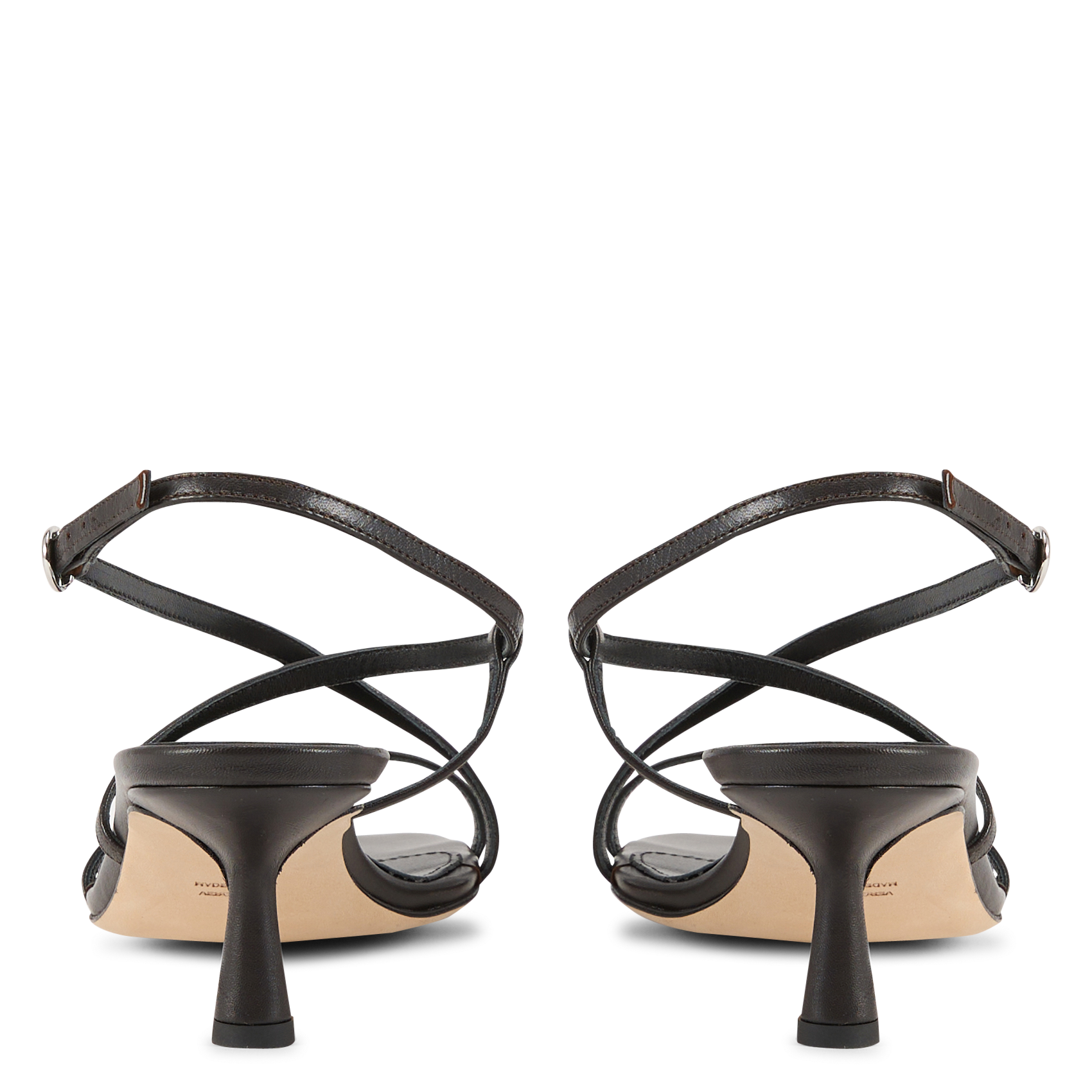 Einfarbige Ledersandalen mit Absätzen ODARE Braun