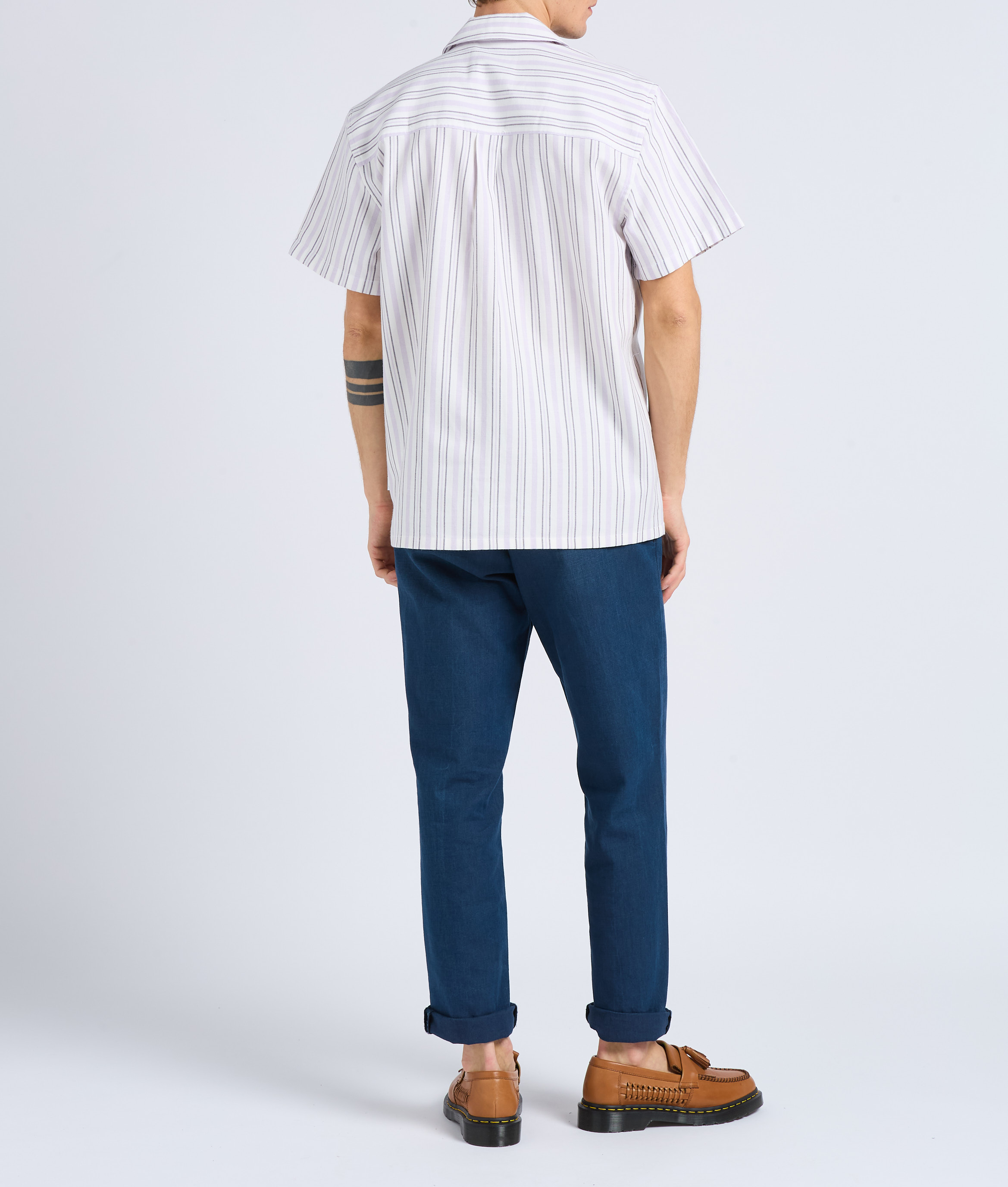 Loose-fit striped cotton shirt LES DEUX Beige