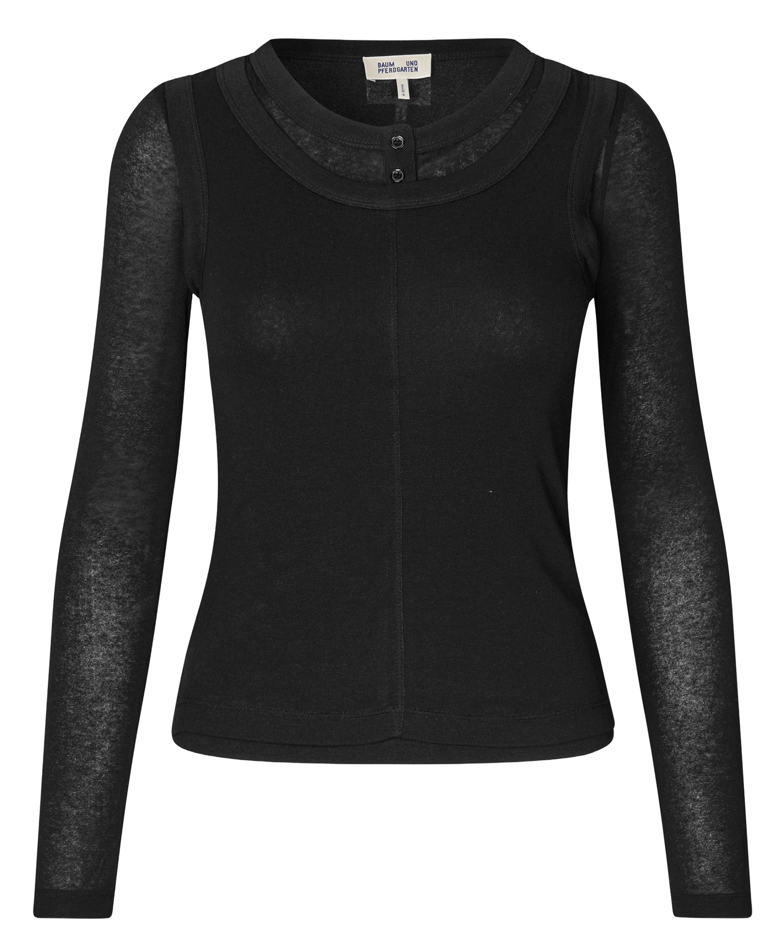 Fitted Solid Layered Top BAUM UND PFERDGARTEN Black
