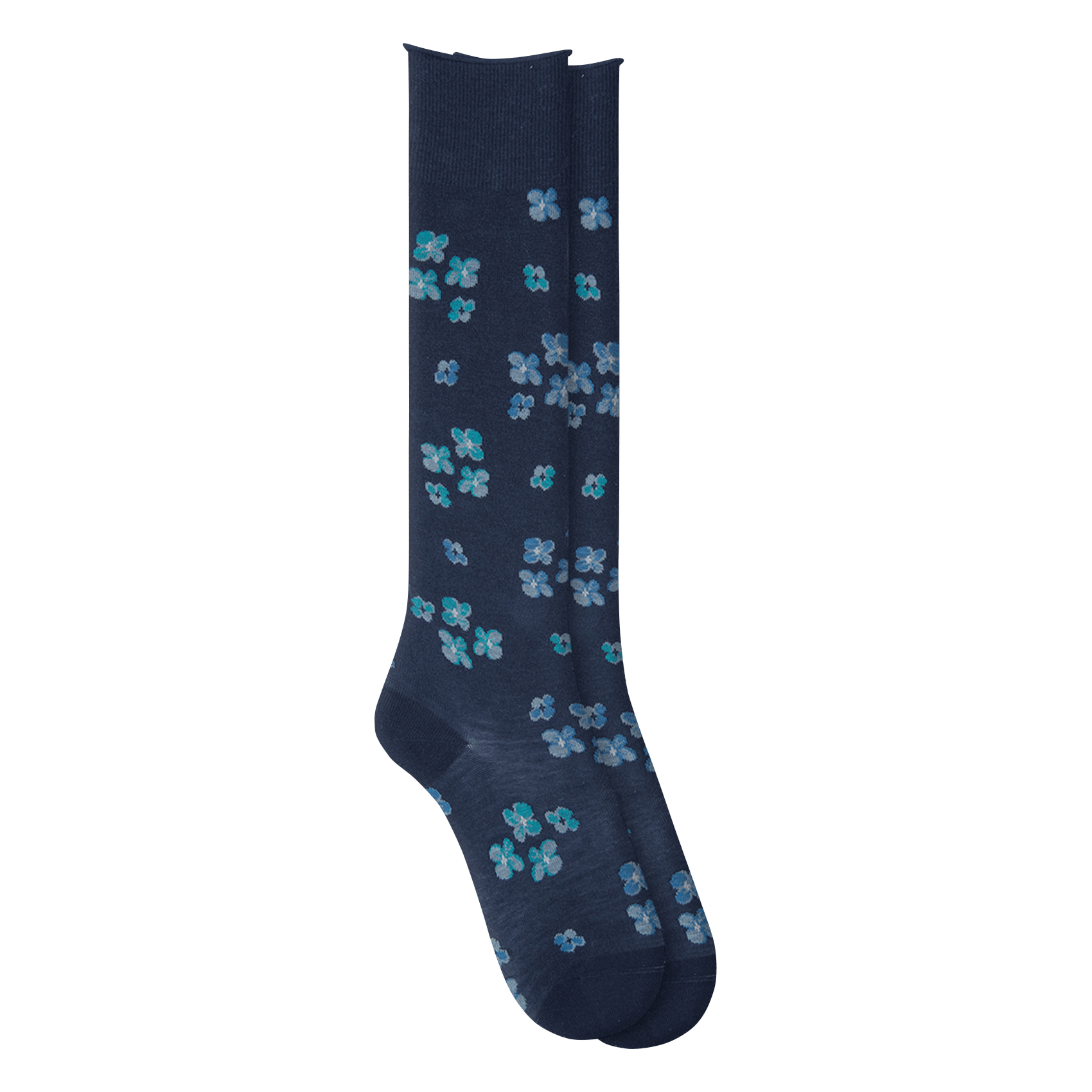 Mi-bas imprimé floral en coton mélangé BLEUFORET
