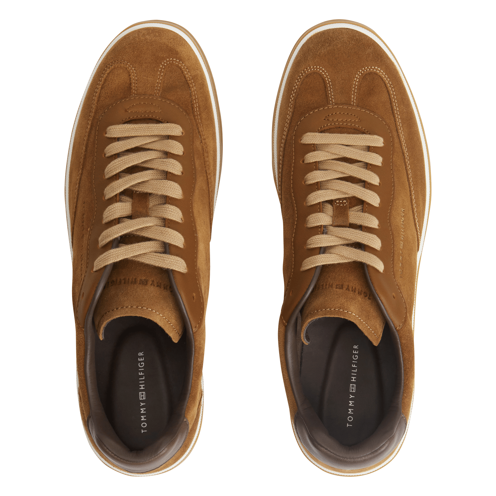 Leather low-top sneakers TOMMY HILFIGER Brown