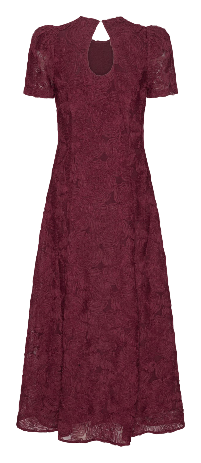 Lange getailleerde jurk met ton-sur-ton bloemen ROTATE Bruin