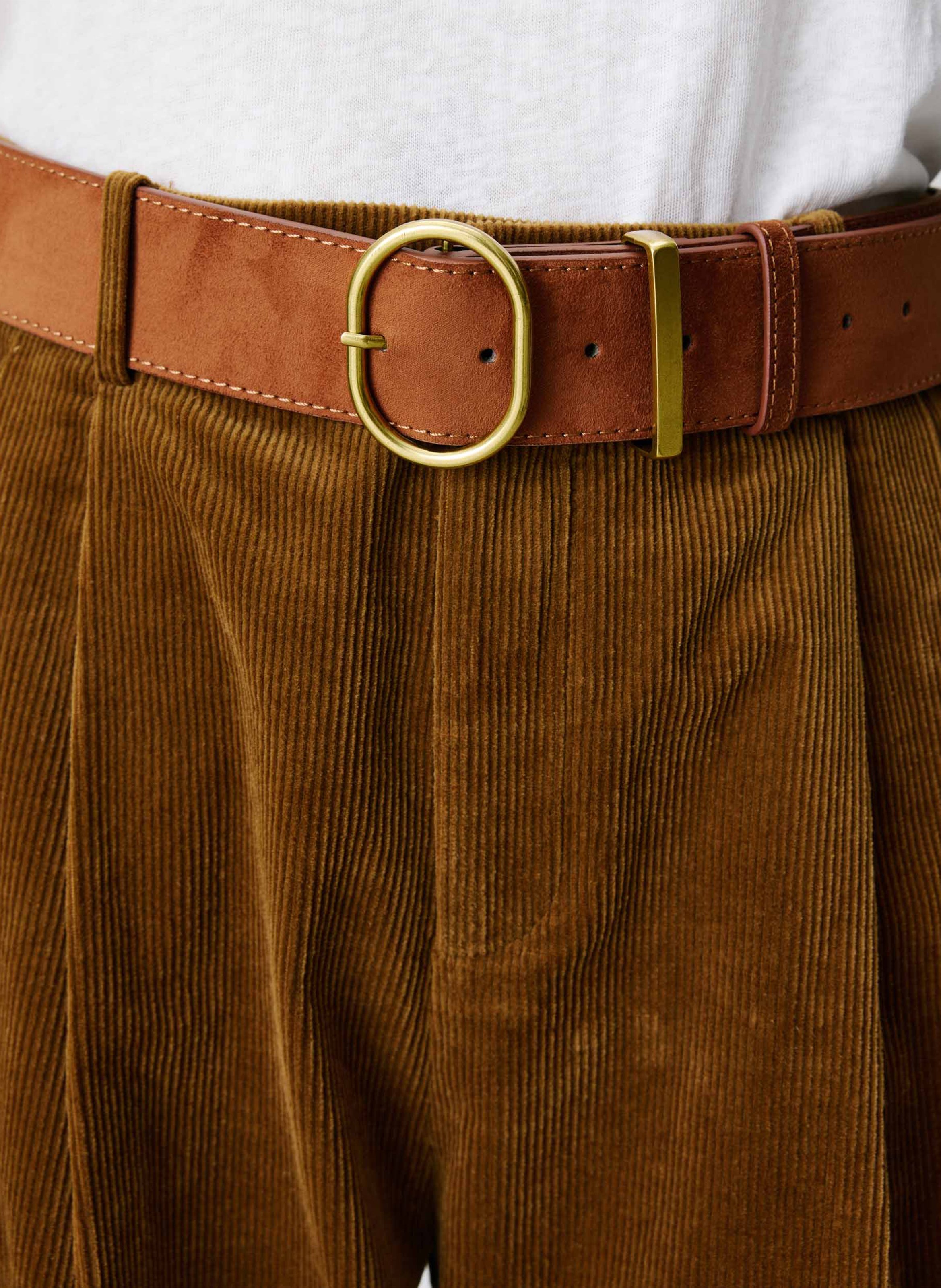 Wijde ribbroek GRACE ET MILA Bruin
