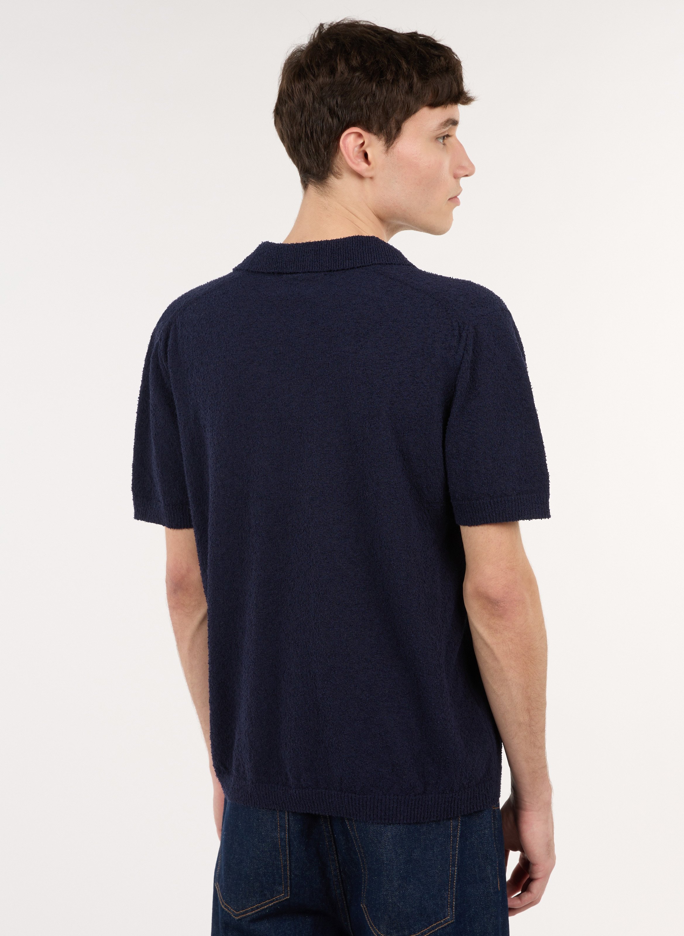 Rechte polo van katoenmix SAISON 1865 Blauw