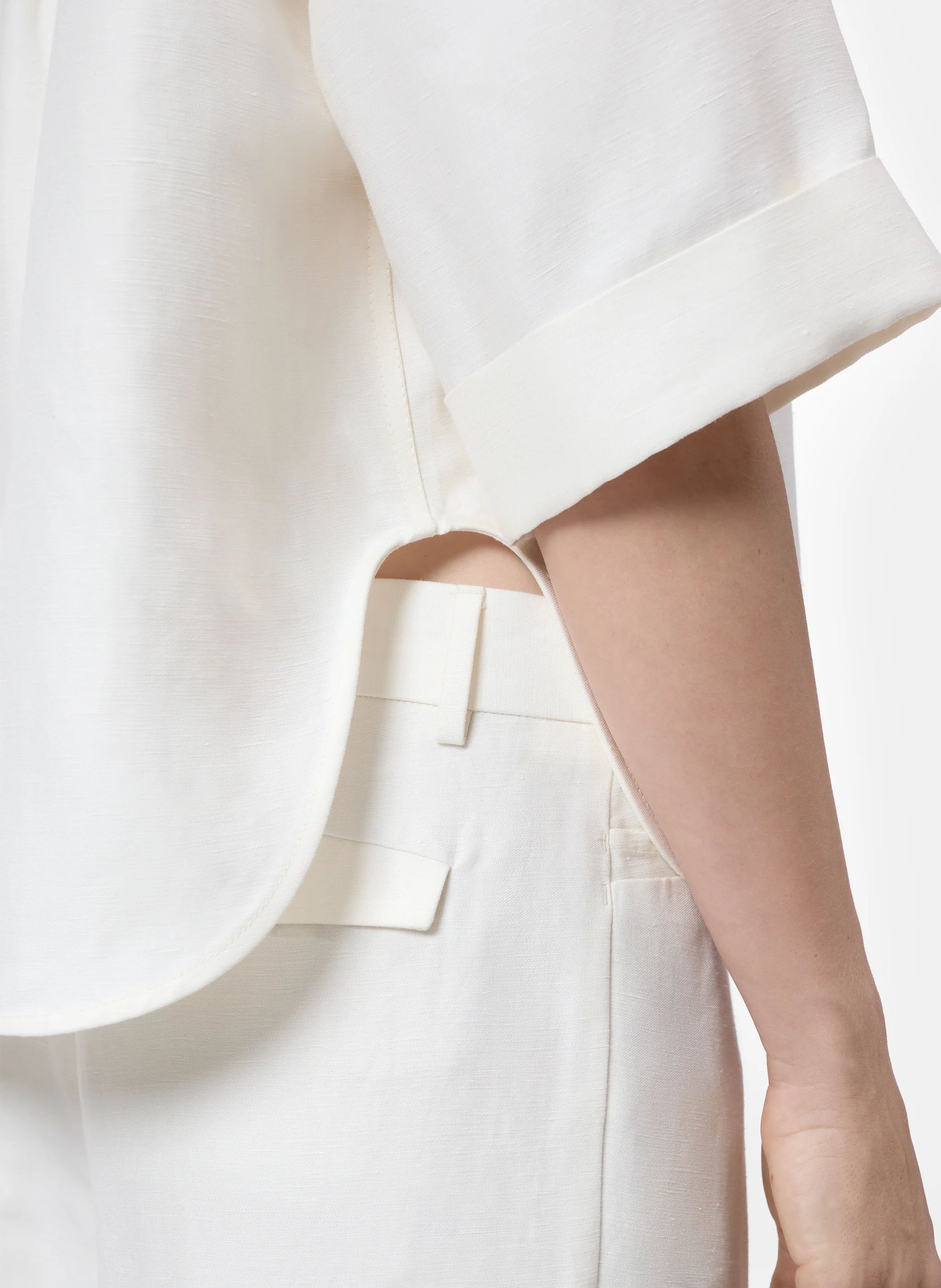 Chemise col classique en lin mélangé CLOSED Beige