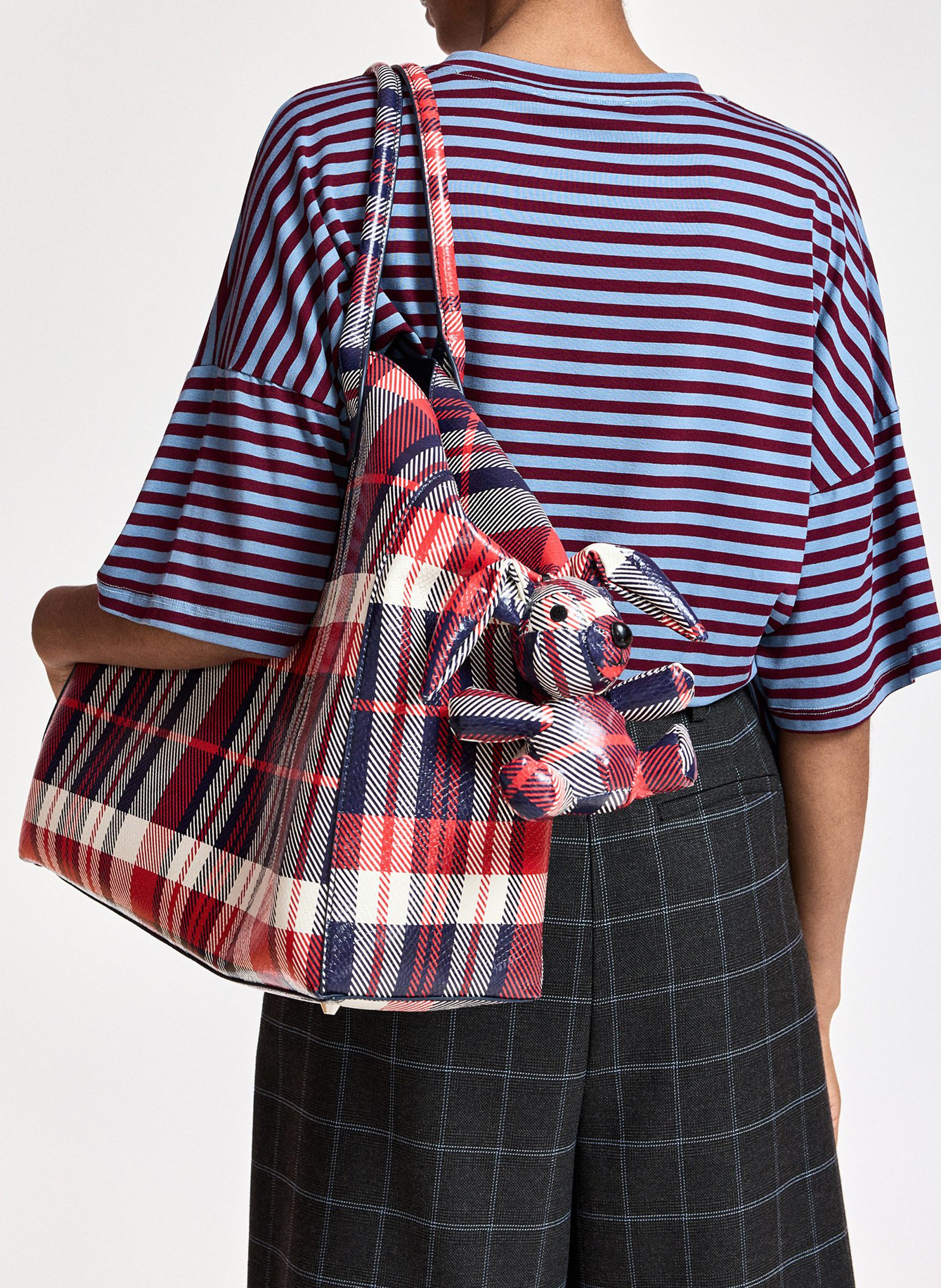 Tee-shirt oversize col rond rayé ESSENTIEL ANTWERP Rouge