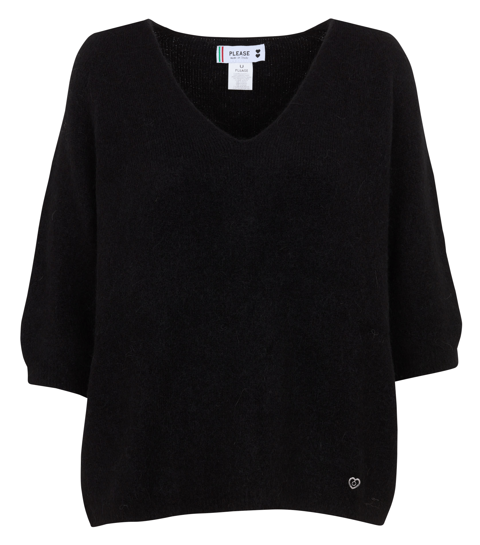 Oversized trui met V-hals PLEASE Zwart