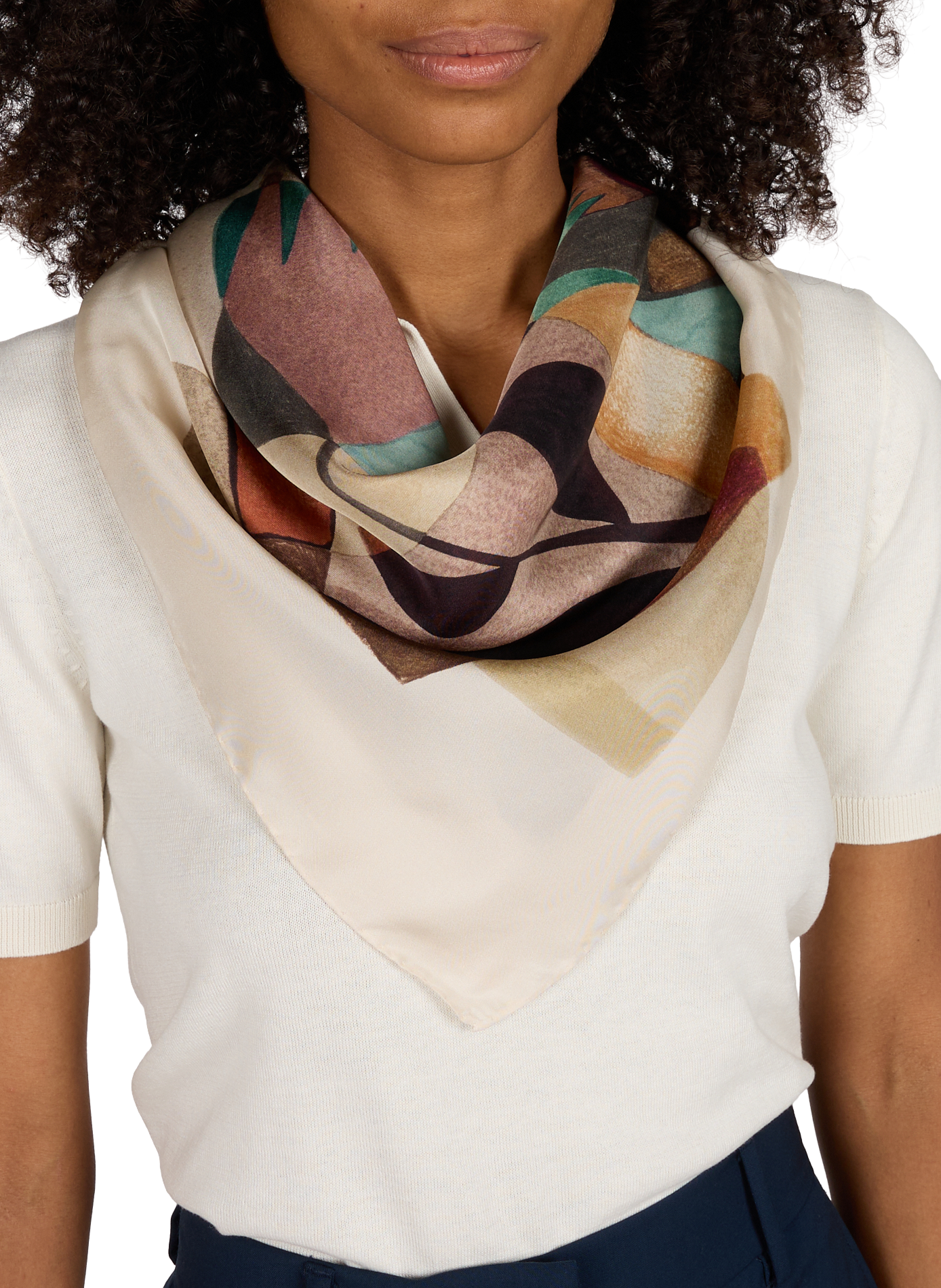 Printed silk square AU PRINTEMPS PARIS Multicolored