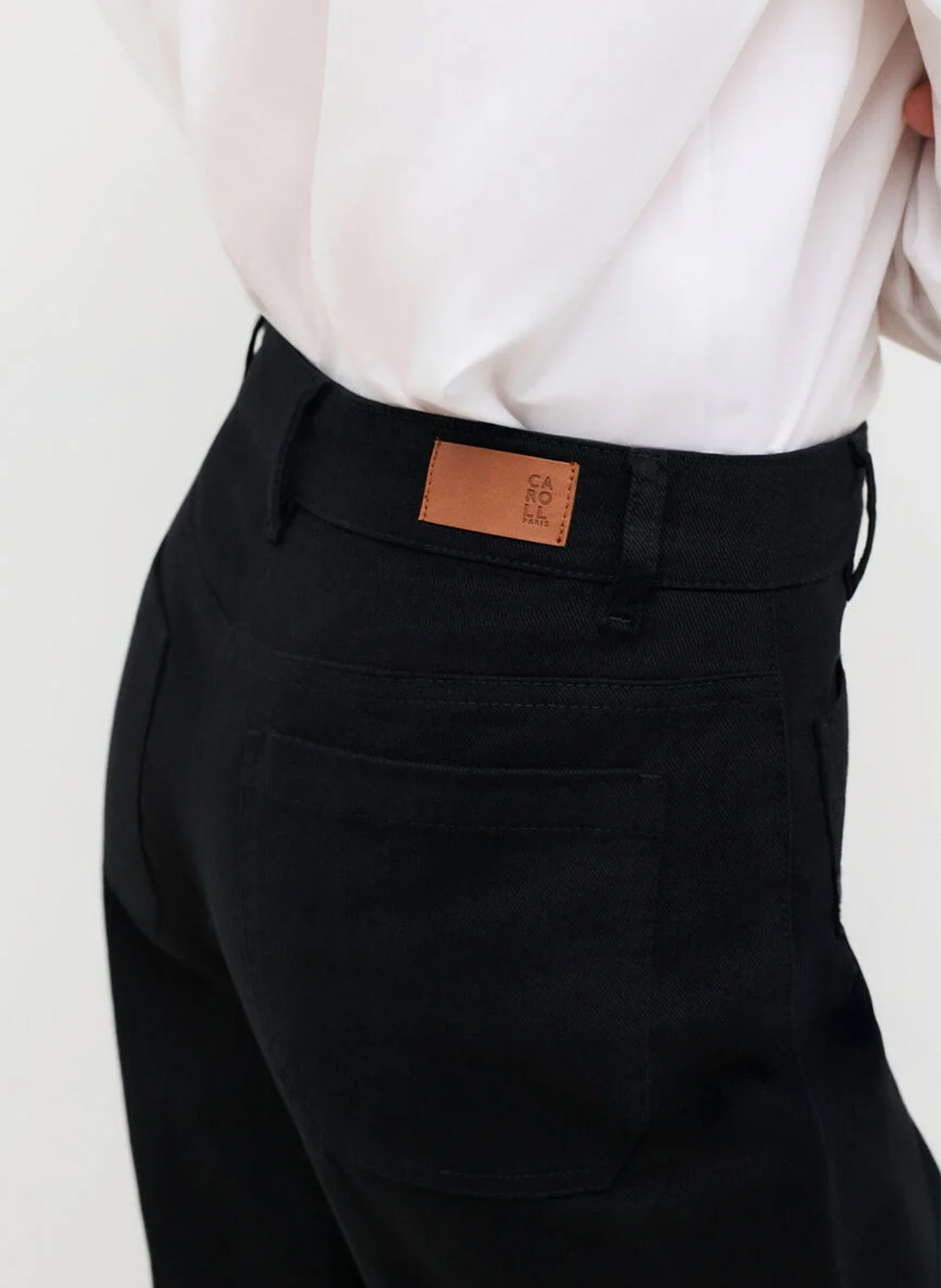 Pantalon droit taille haute uni CAROLL Schwarz